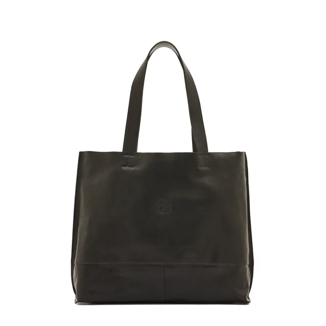 Il Bisonte Talamone Shopper schwarz Vollleder