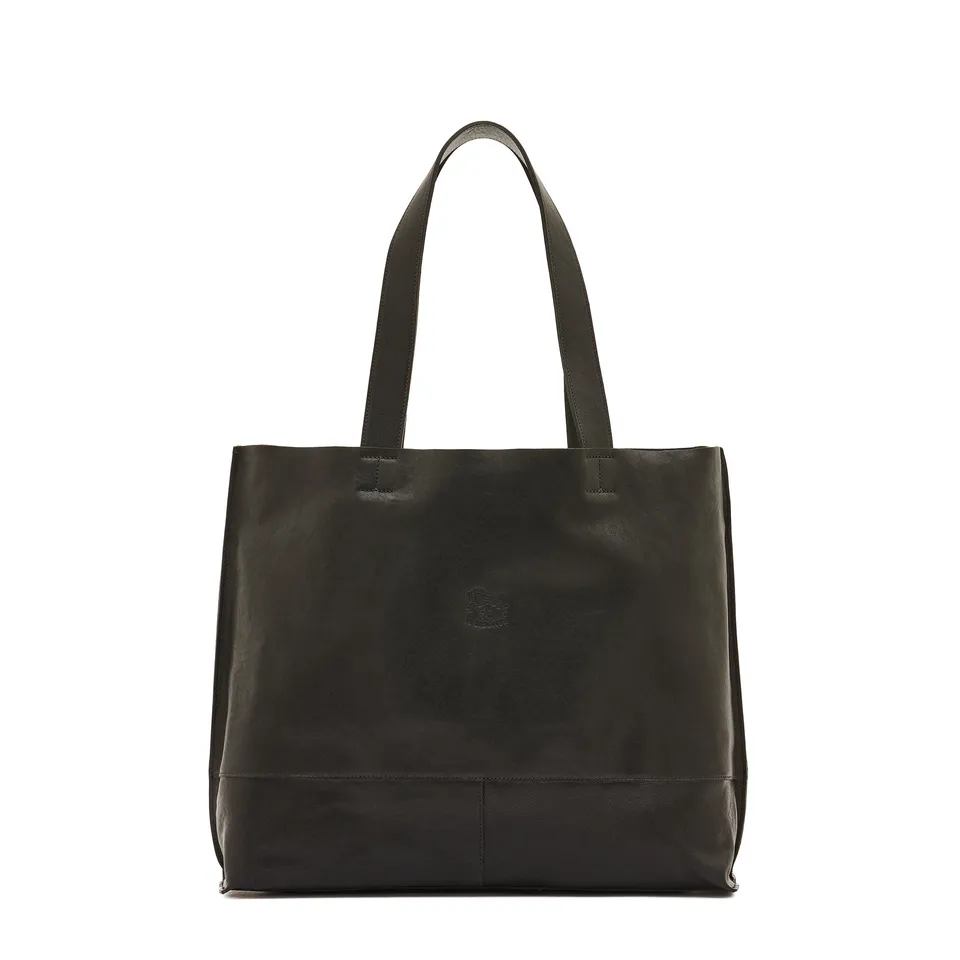 Il Bisonte Talamone Shopper schwarz Vollleder