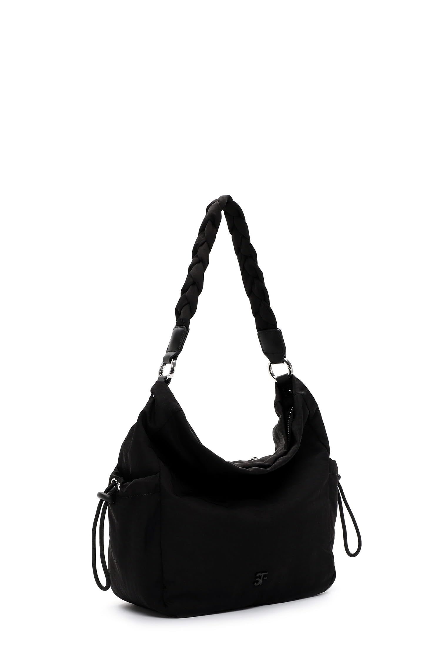 SURI FREY Abby Crossover Schultertasche Schwarz geflochten