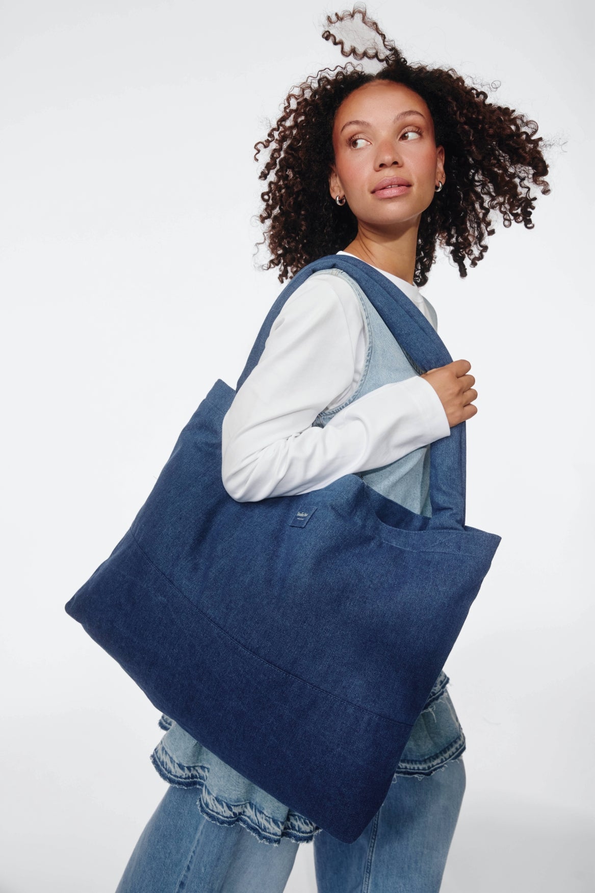 Studio Noos Denim Mom Bag Shopper Dark Blue Denim