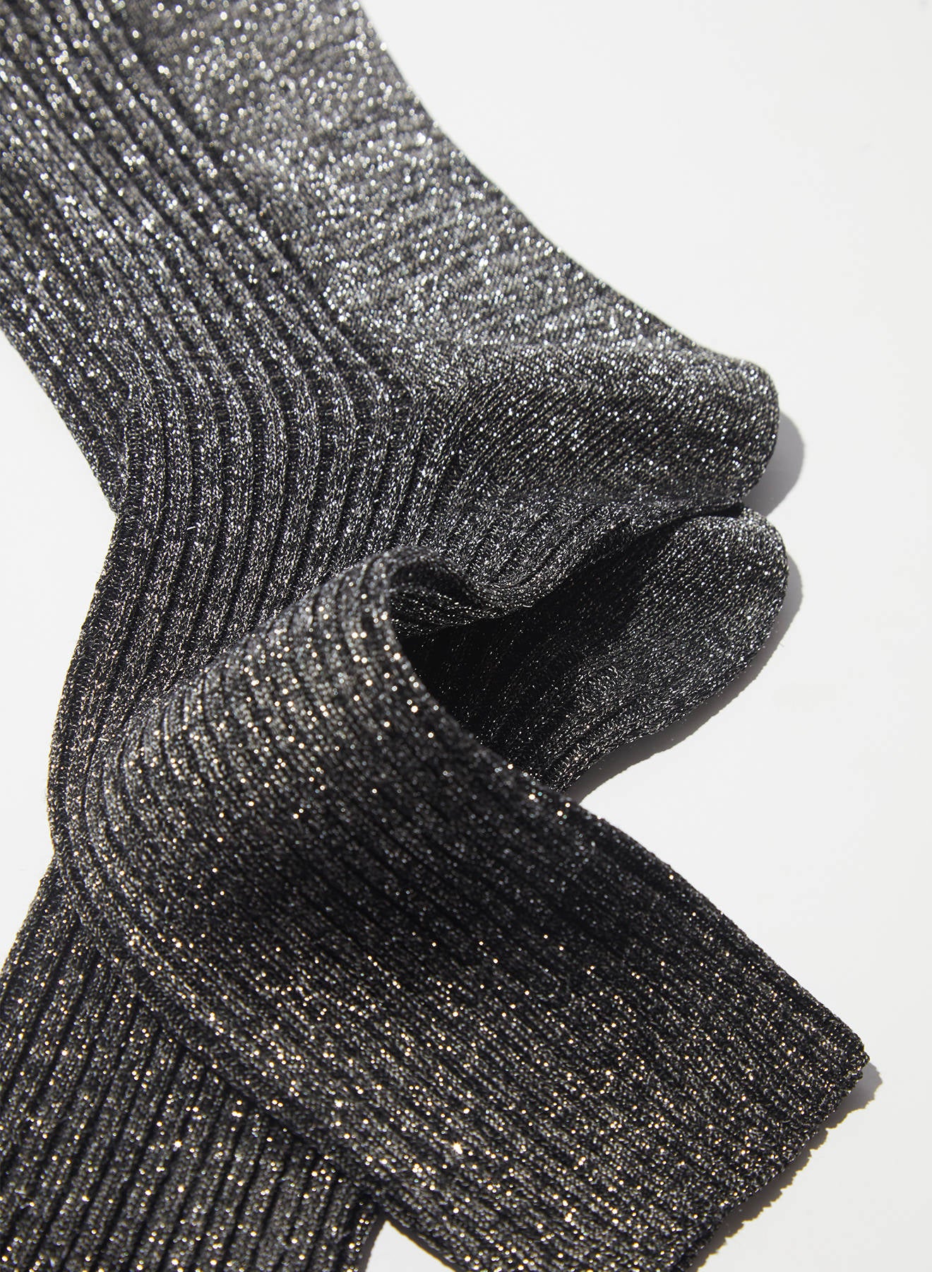 Maria la Rosa Metallic Socken Khaki Glitzer