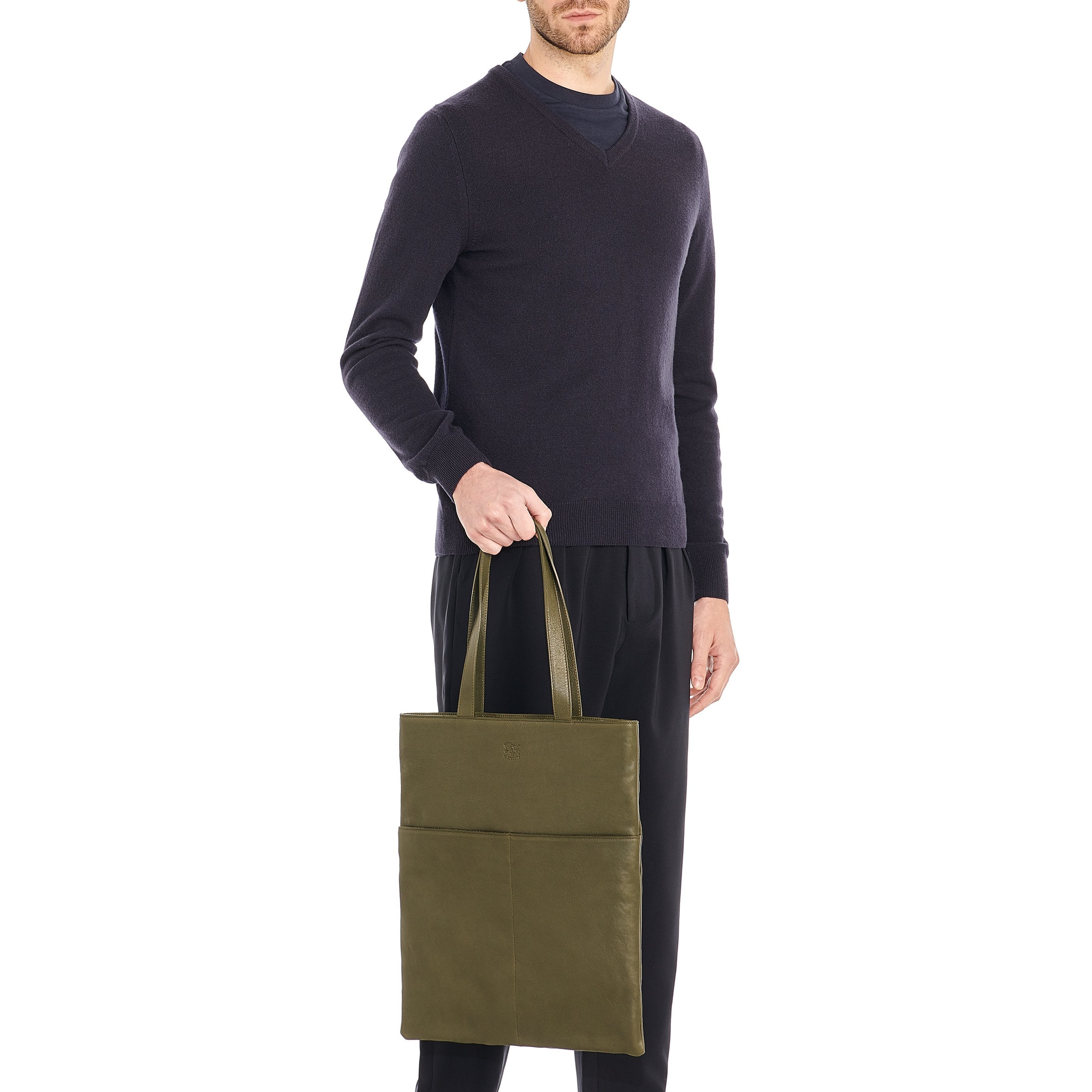 Il Bisonte Oriuolo Shopper Ledertasche grün
