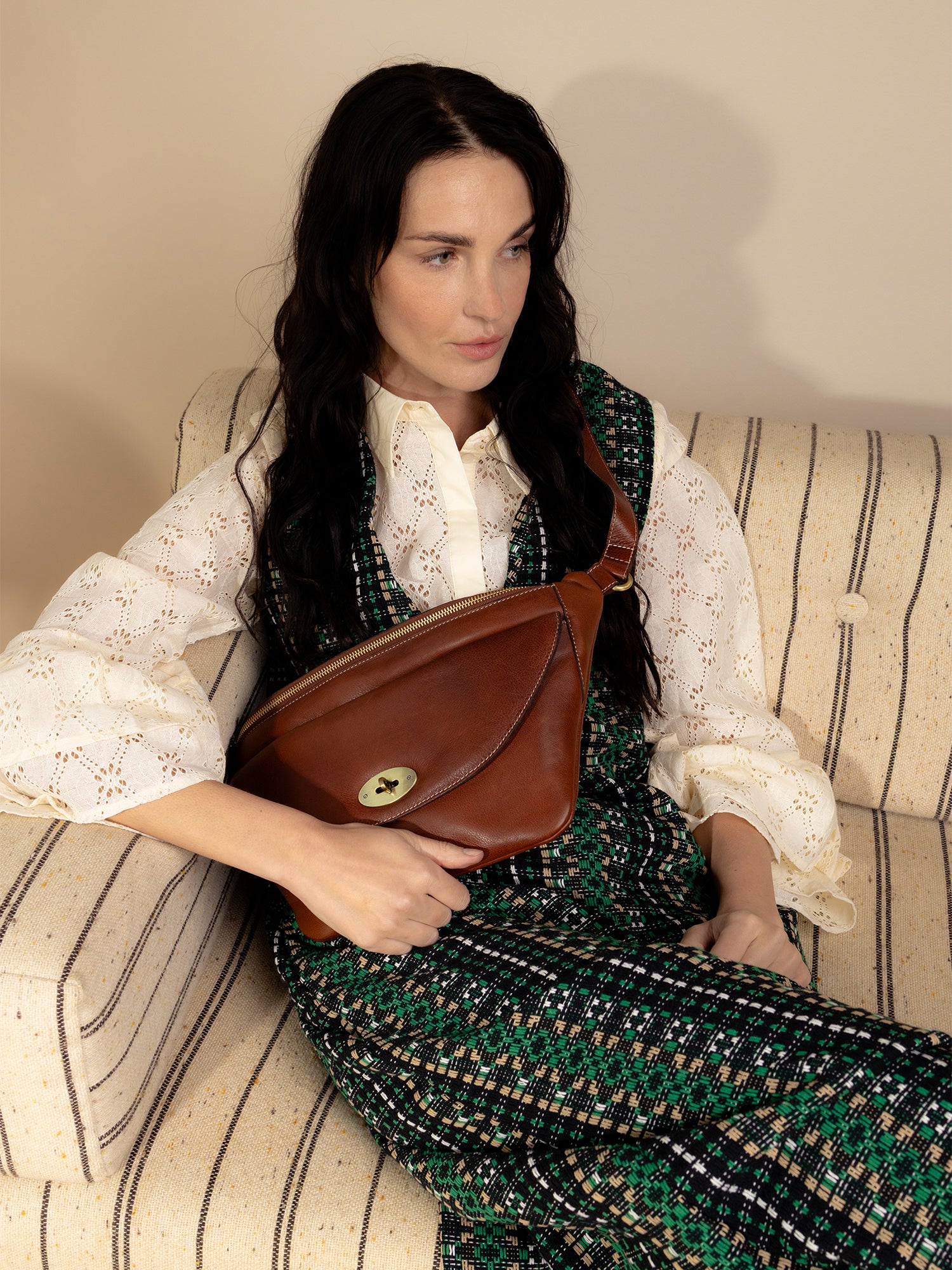 RE:DESIGNED Saya Bumbag Gürteltasche Cognac Vollleder