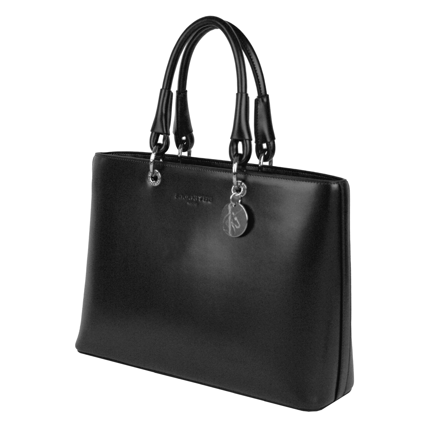 Lamarthe Caprice Handtasche Schwarz Spaltleder