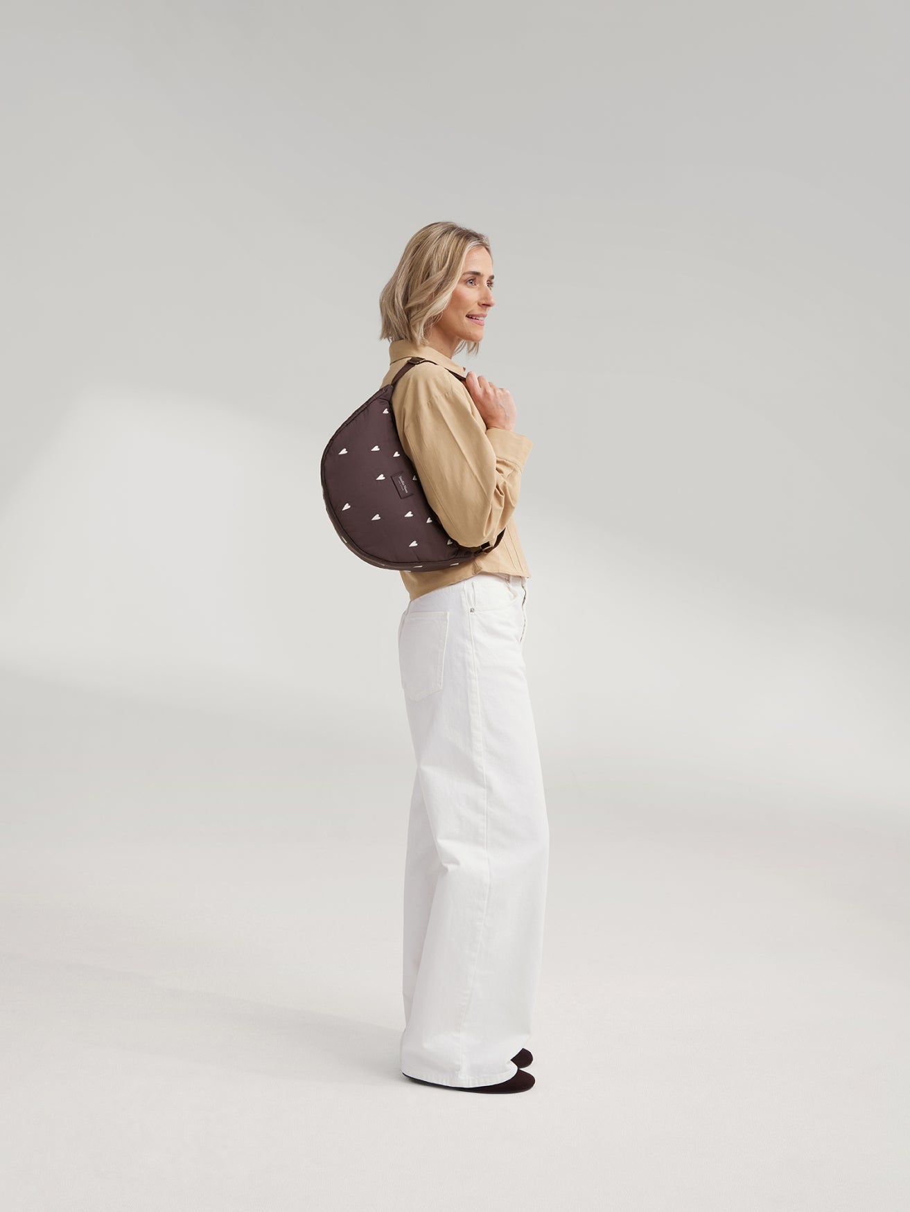Studio Noos Puffy Bauchtasche Braun Herzen Damen