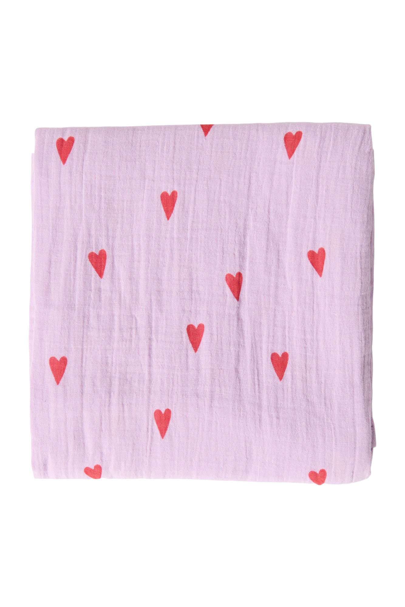 Studio Noos Swaddle Print Large Mulltuch Purple Hearts