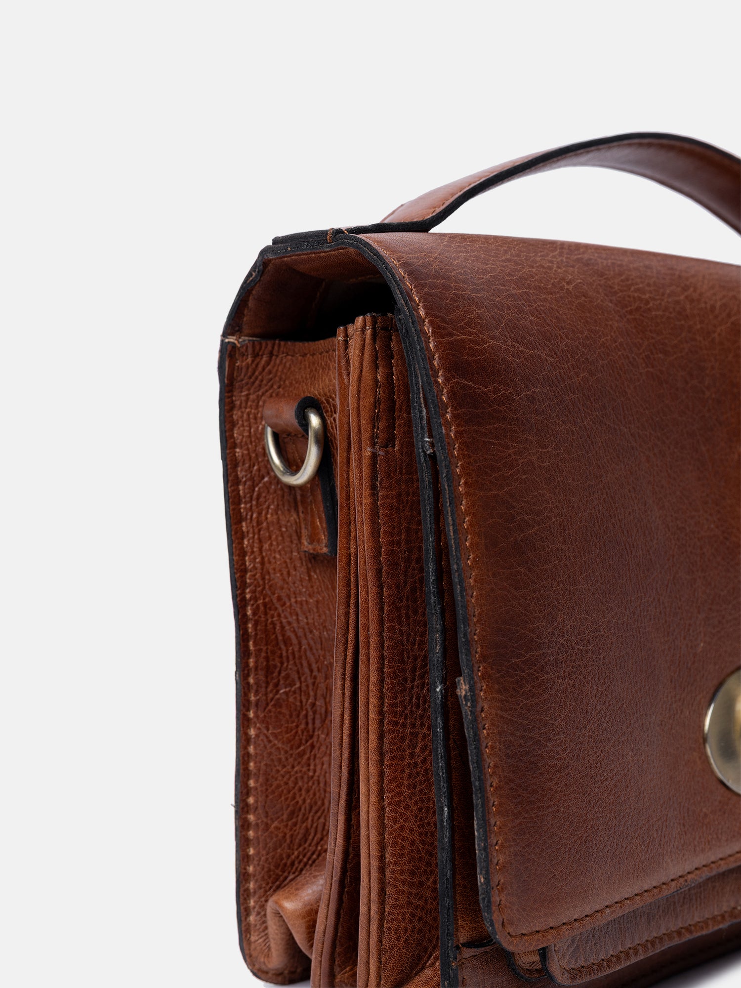 RE:DESIGNED Alba Big Umhängetasche Walnut Vollleder
