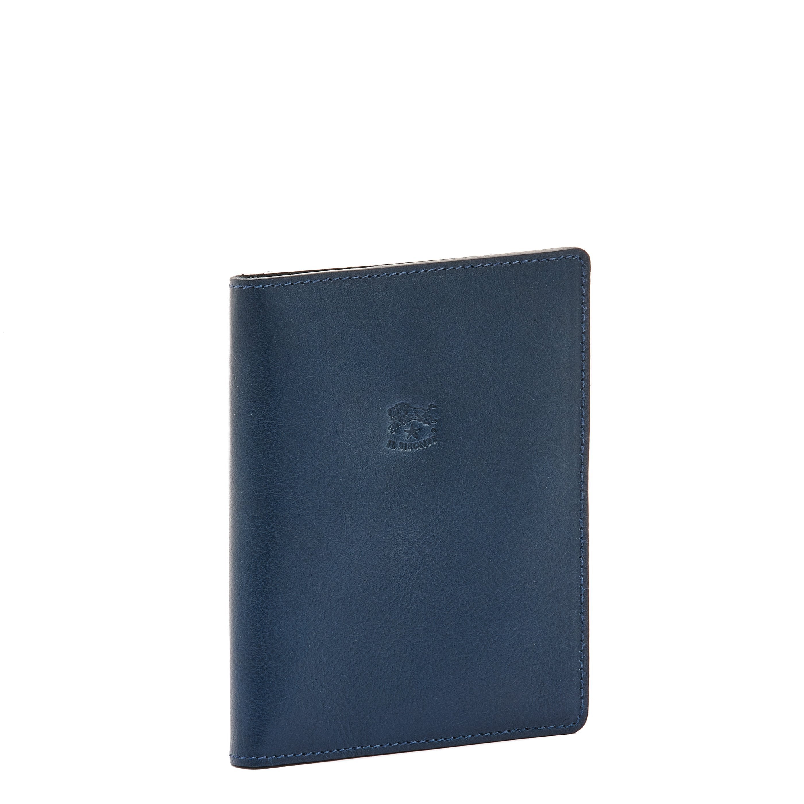 Il Bisonte Reisepasshülle Leder blau 5 Kartenfächer