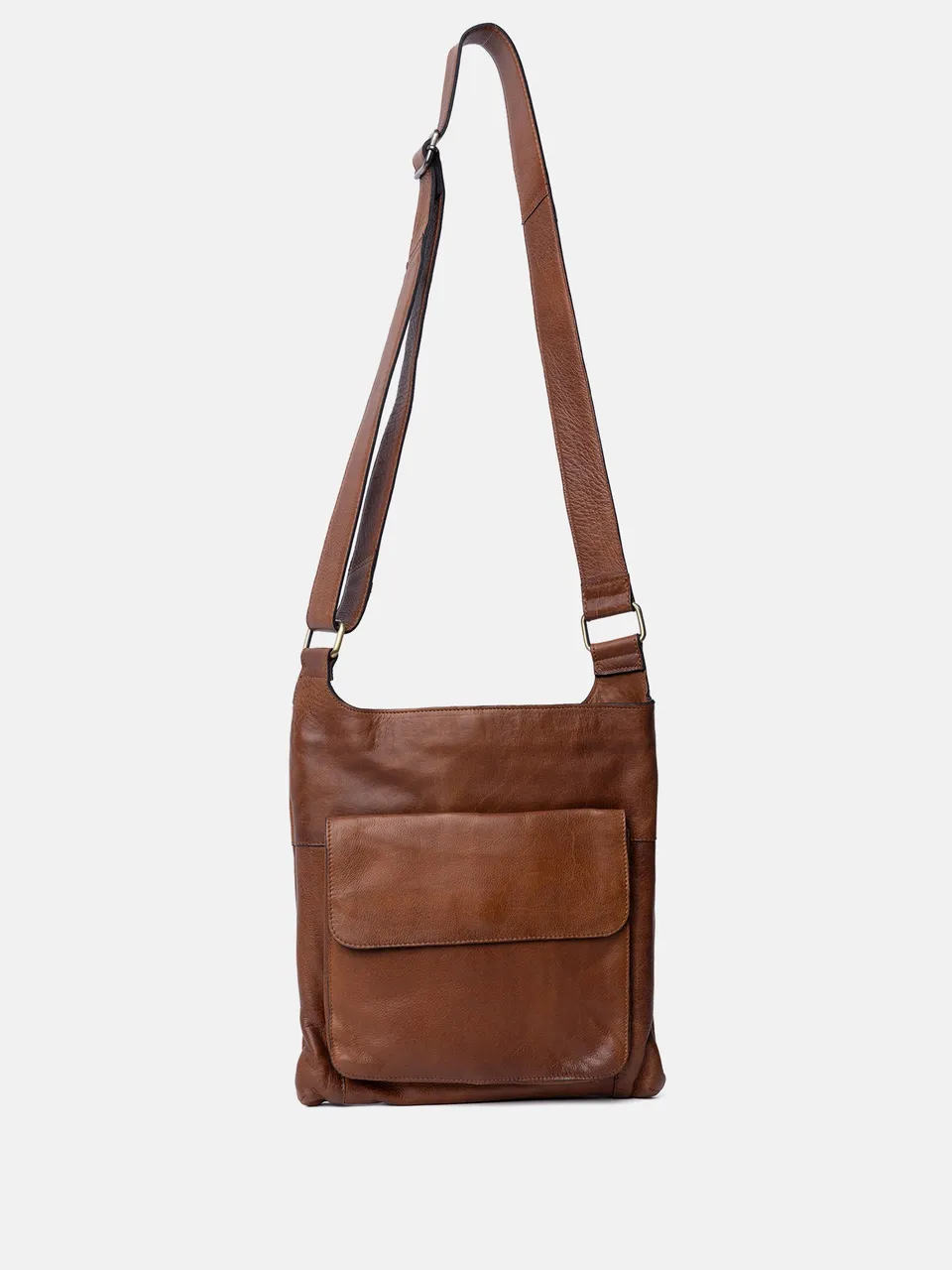 RE:DESIGNED Sara Big Umhängetasche Walnut Vollleder