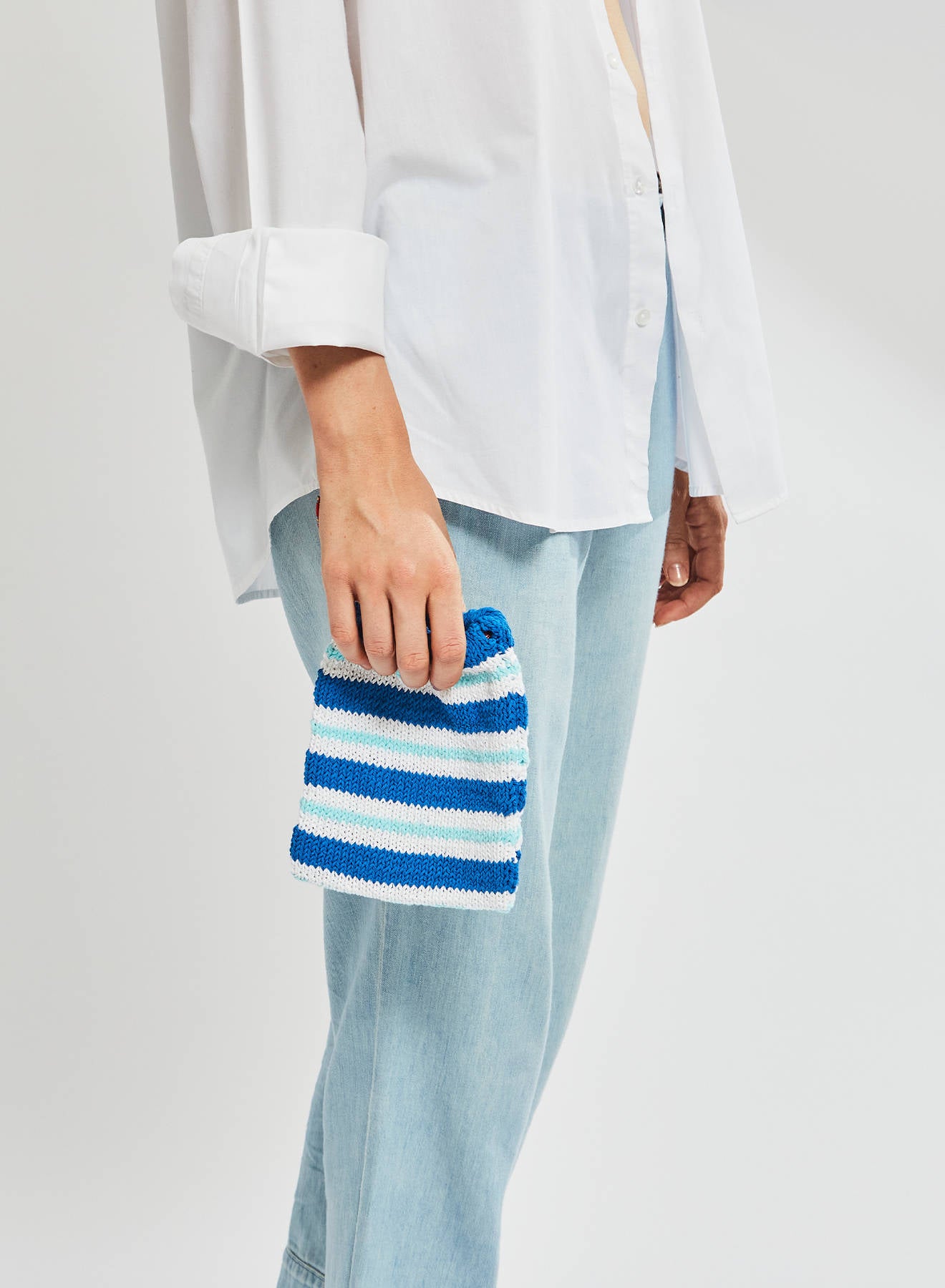 Maria la Rosa Mini Pouch WBS25.36 Beutel Blau Baumwolle