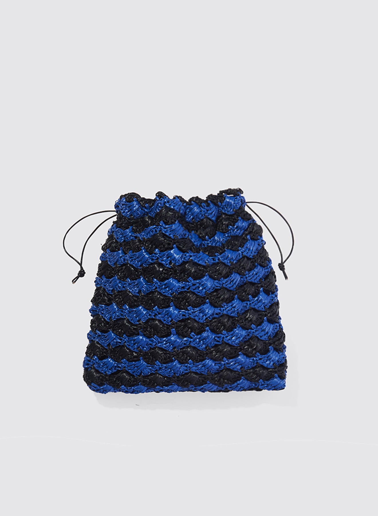 Maria la Rosa Crochet Lace Pouch Beutel Natural Häkel-Rafia