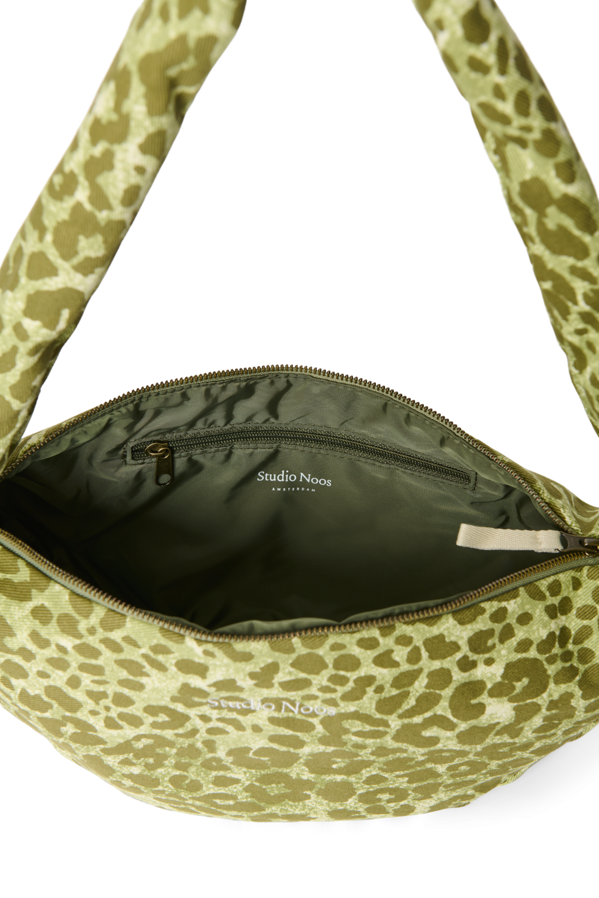 Studio Noos Cotton Mini Umhängetasche Green Leopard
