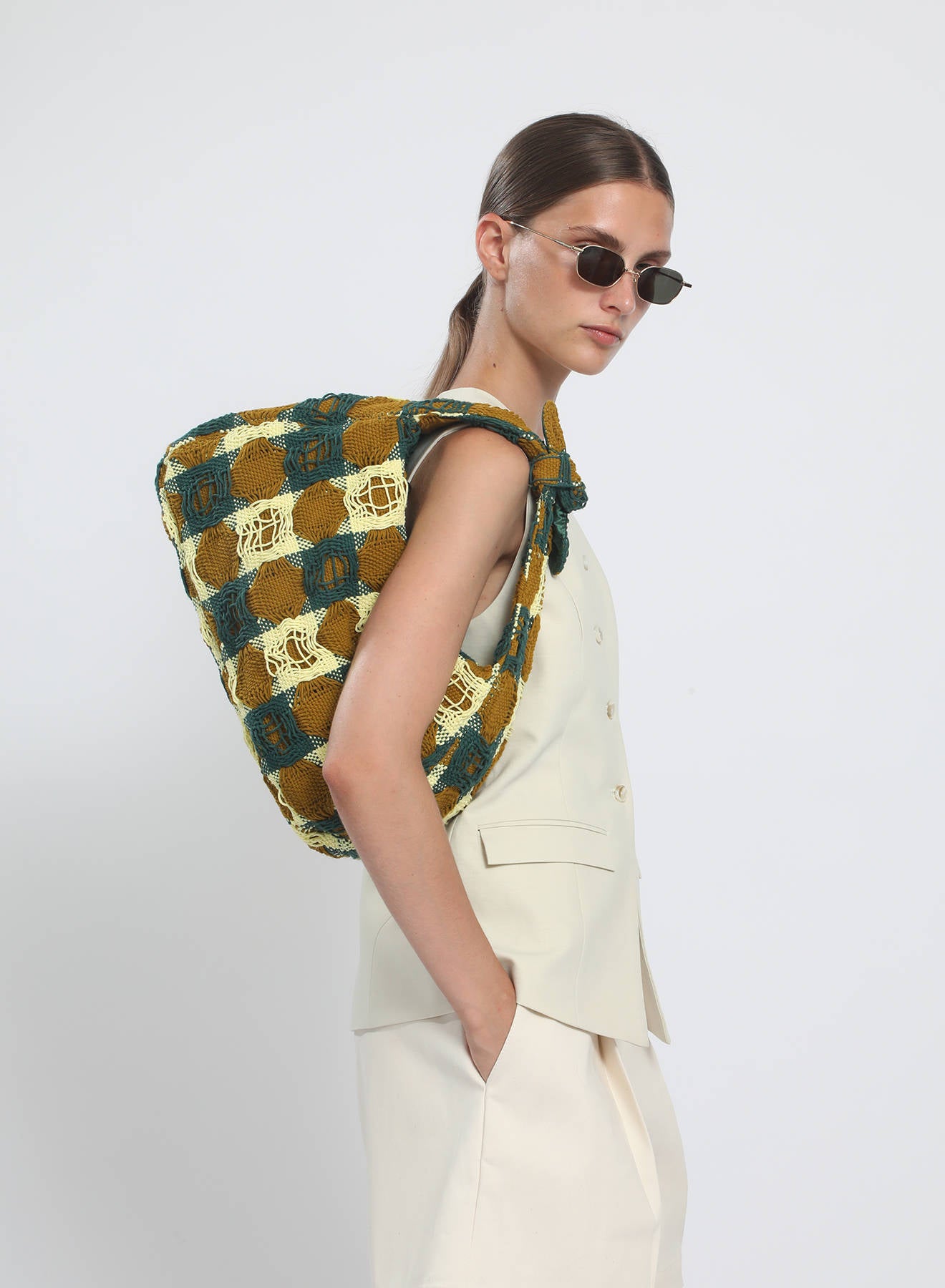 Maria la Rosa Nebula Bound Tasche Khaki Baumwolle