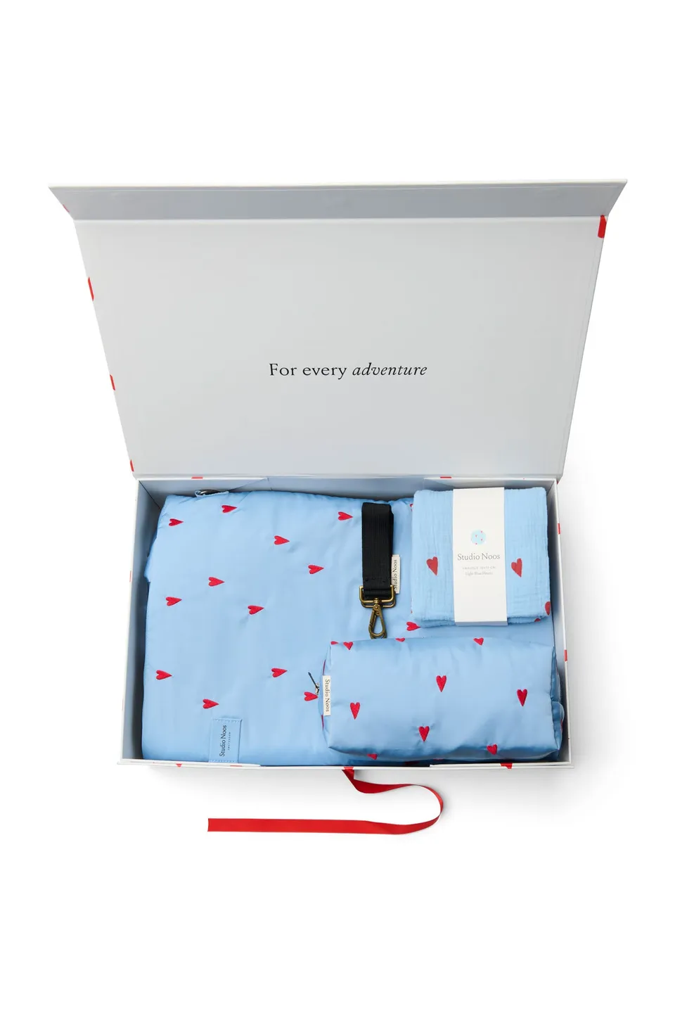 Studio Noos New Parents Gift Set Wickeltaschen Light Blue Hearts