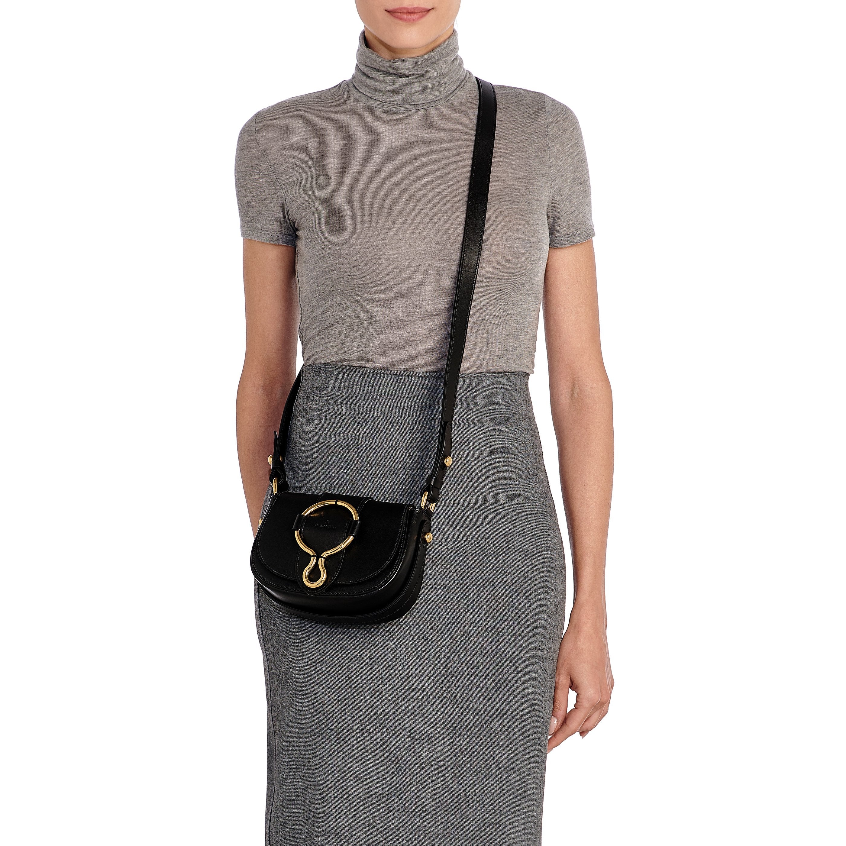 Il Bisonte Consuelo Handtasche Leder schwarz abnehmbarer Riemen