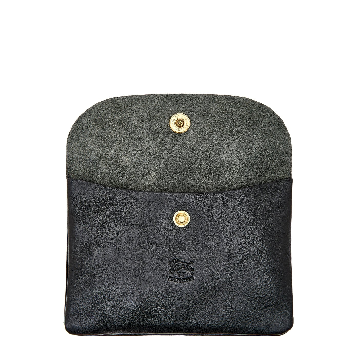 Il Bisonte Lederbeutel Bustina Clutch Vollleder Schwarz