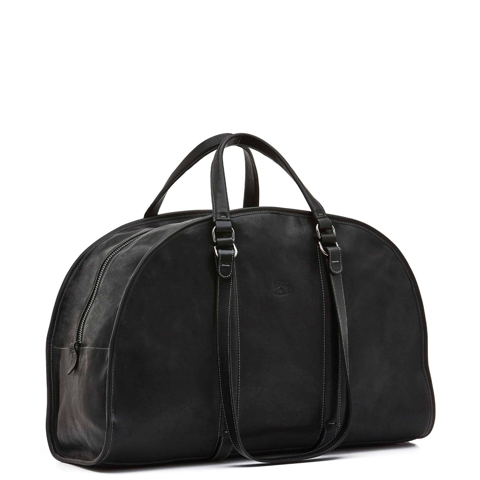 Il Bisonte Frame Reisetasche Schwarz Vollleder Weekender