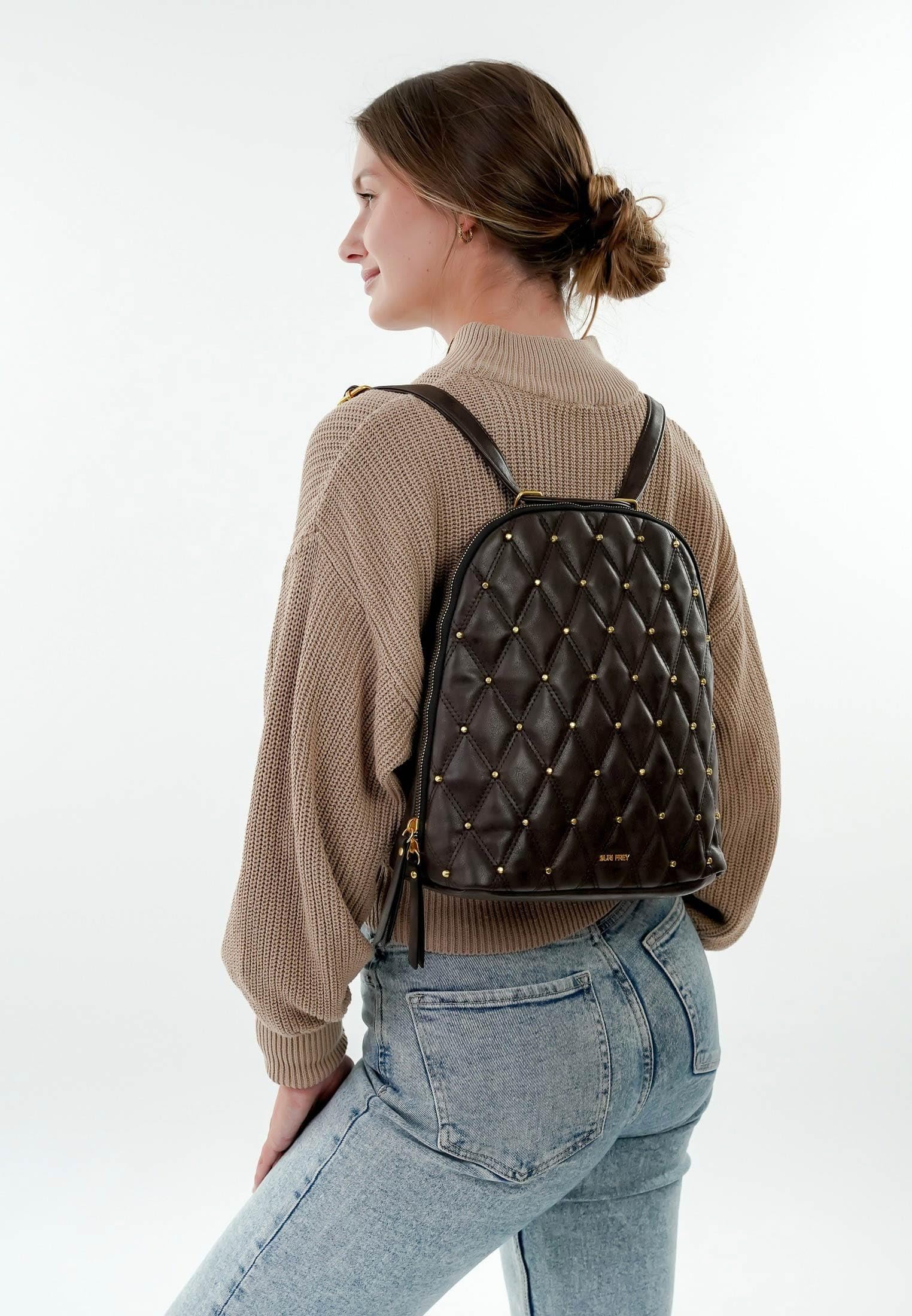 SURI FREY Corey Backpack M Rucksack Braun A4