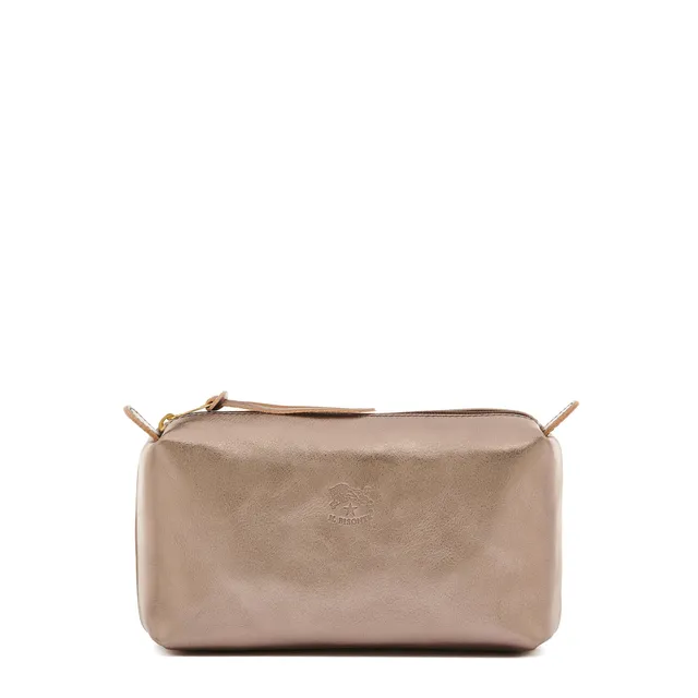 Il Bisonte Beauty-Case Vollleder bronze metallic