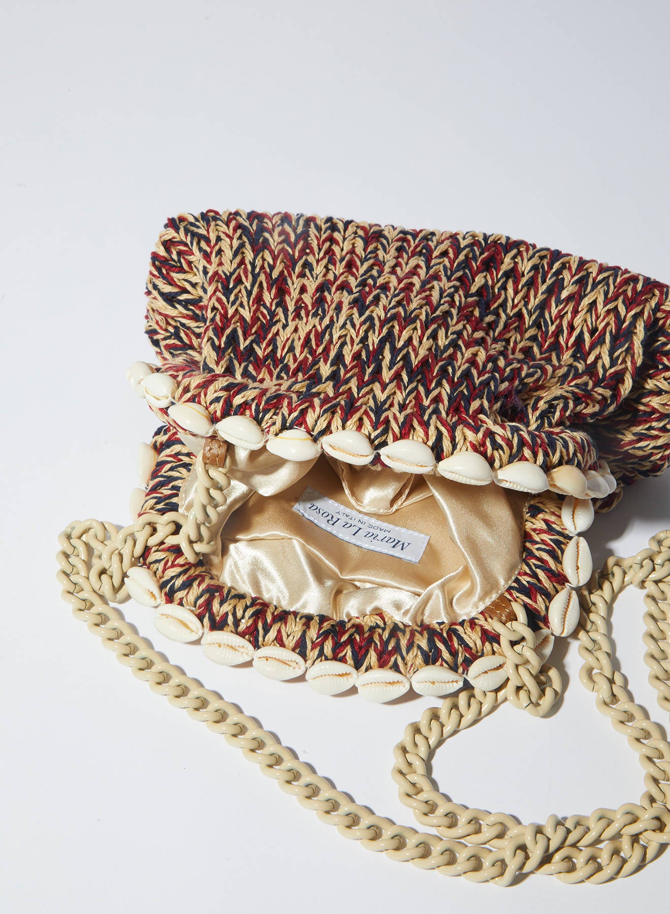 Maria la Rosa Tepo Tricot Mini Bag Rot Wolle