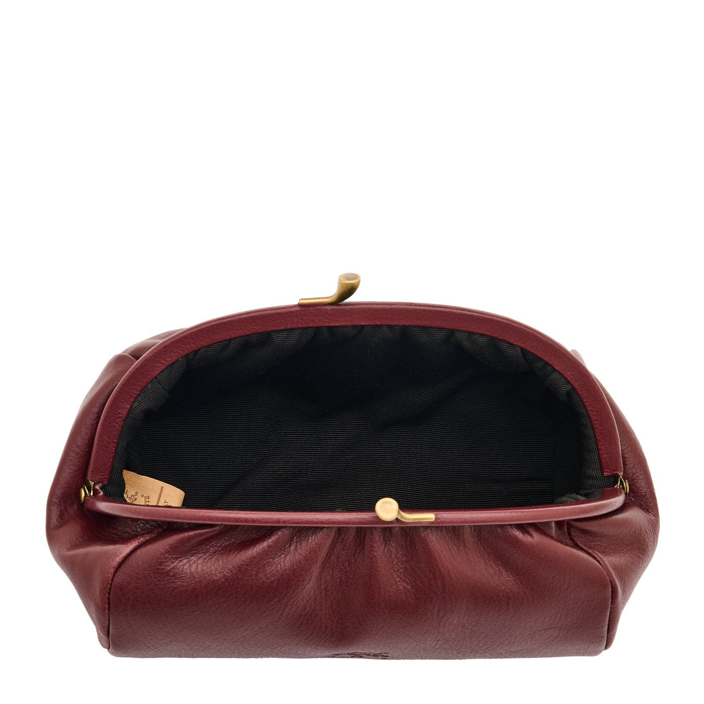 Il Bisonte Kosmetiktasche Leder amarena Druckknopf