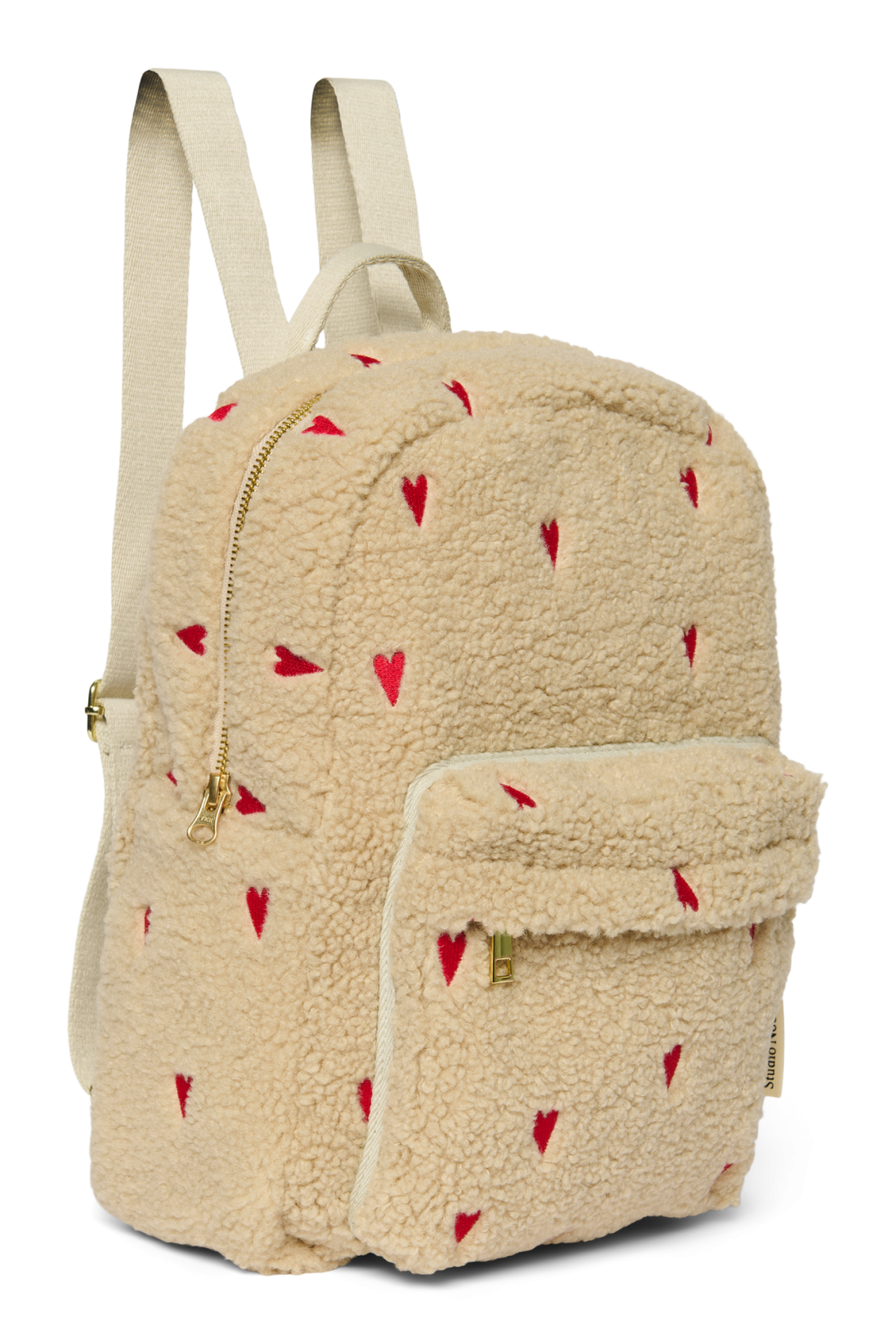Studio Noos Teddy Midi Rucksack Ecru Hearts Kinder 6+