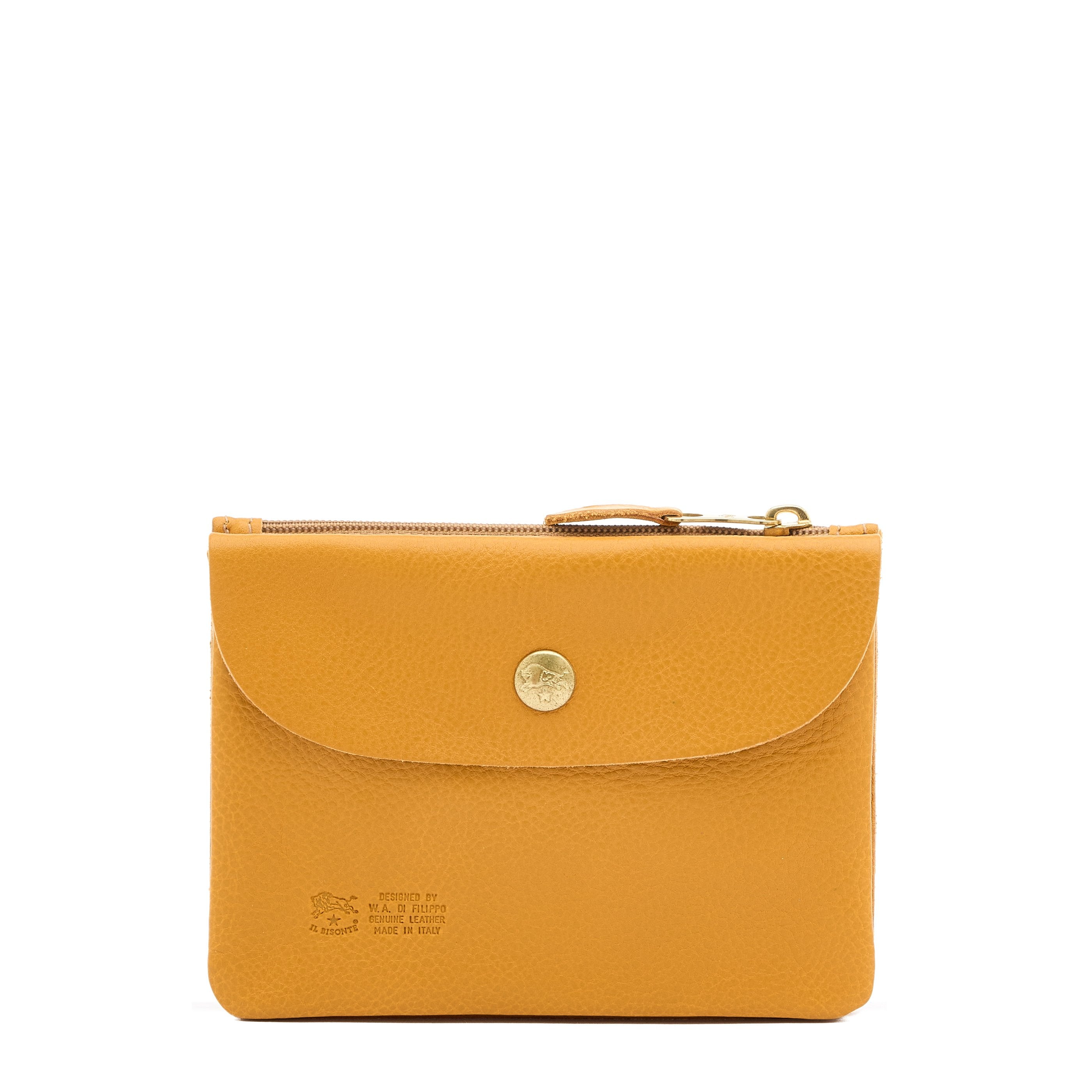 Il Bisonte Clutch Rindsleder gelb narciso Reissverschluss