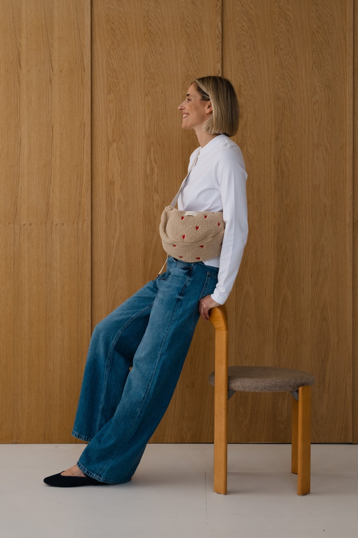 Studio Noos Teddy Fanny Pack Bauchtasche Ecru Hearts