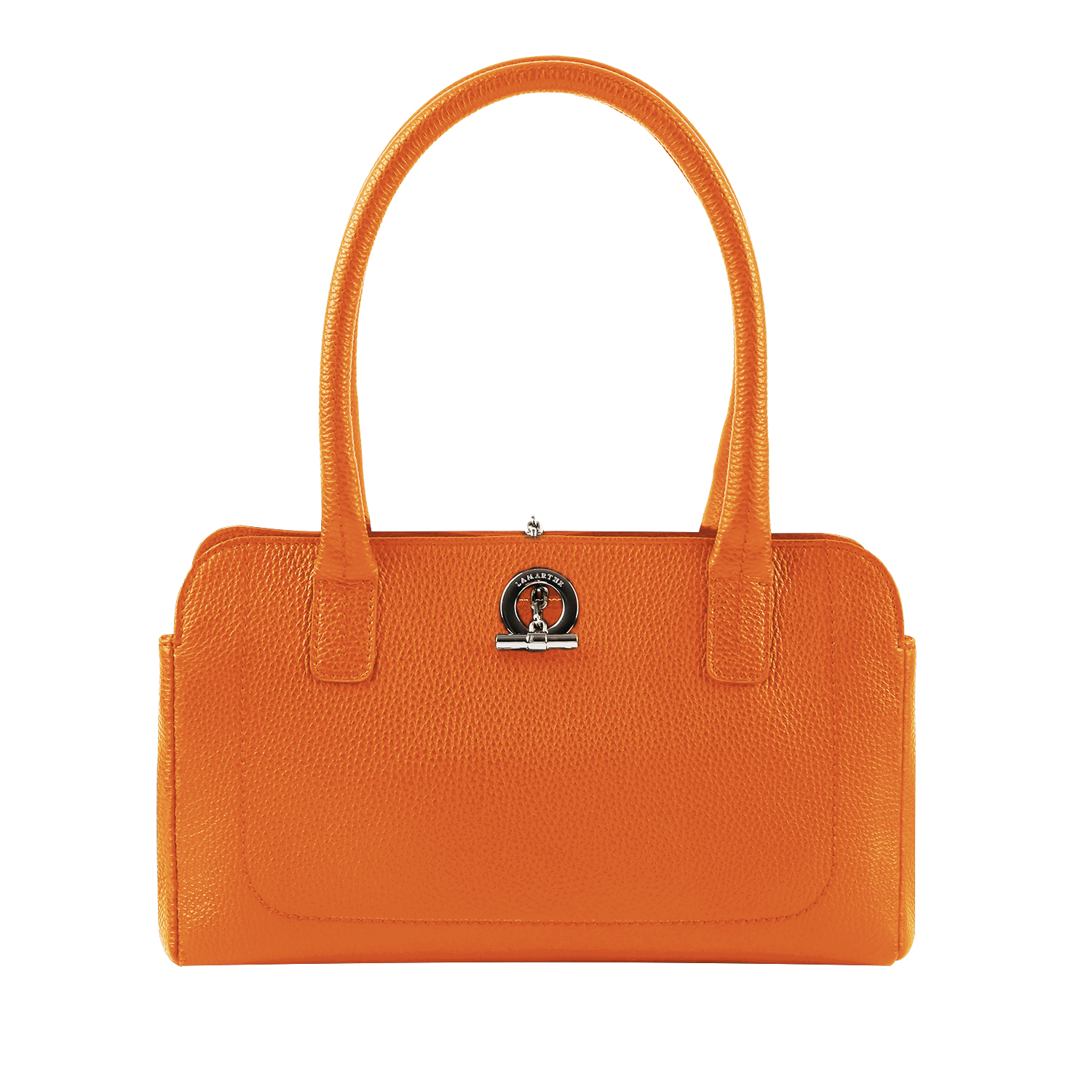 Lamarthe Paris Schultertasche Orange Vollleder