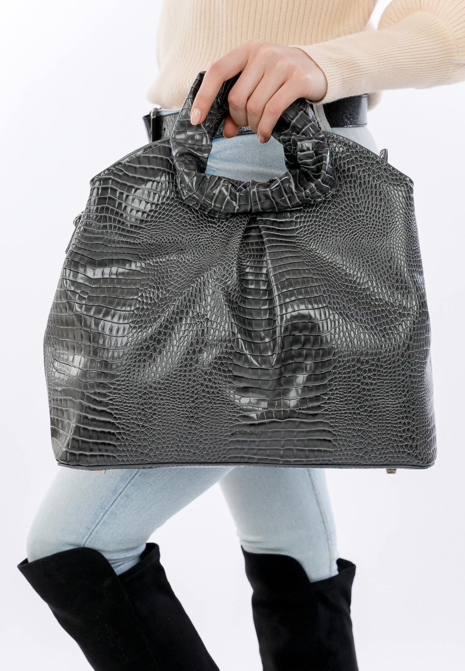 SURI FREY SFY TechBag Shopper Tasche Grau Kroko