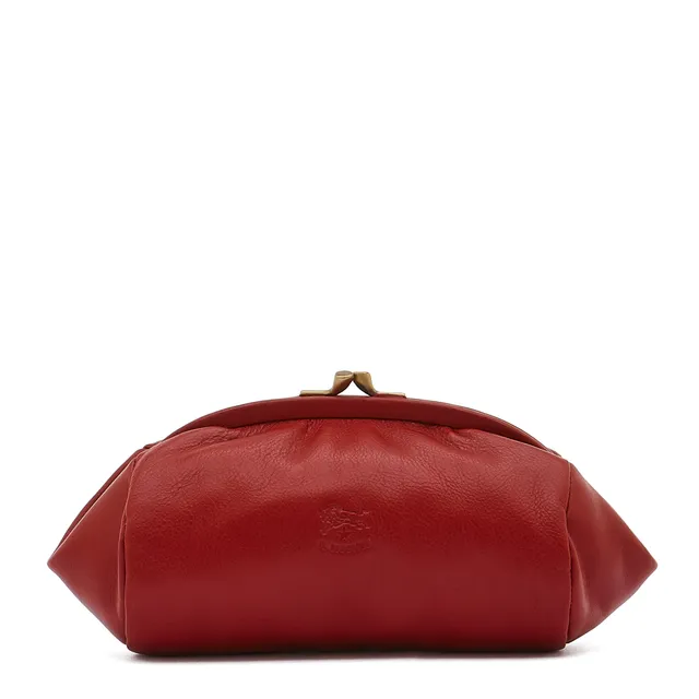 Il Bisonte Kosmetiktasche rot Vollleder