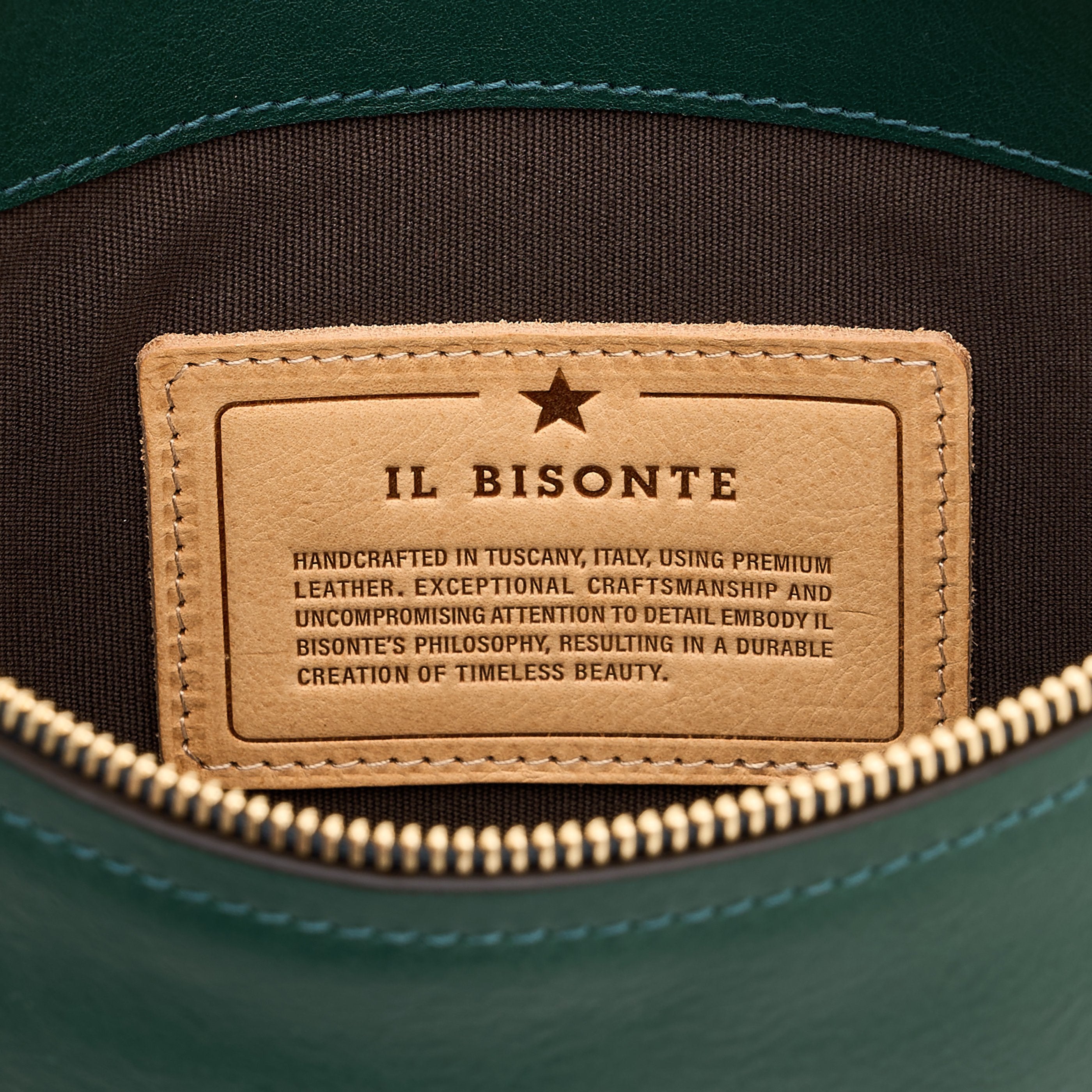 Il Bisonte Storia Schultertasche Grün Leder