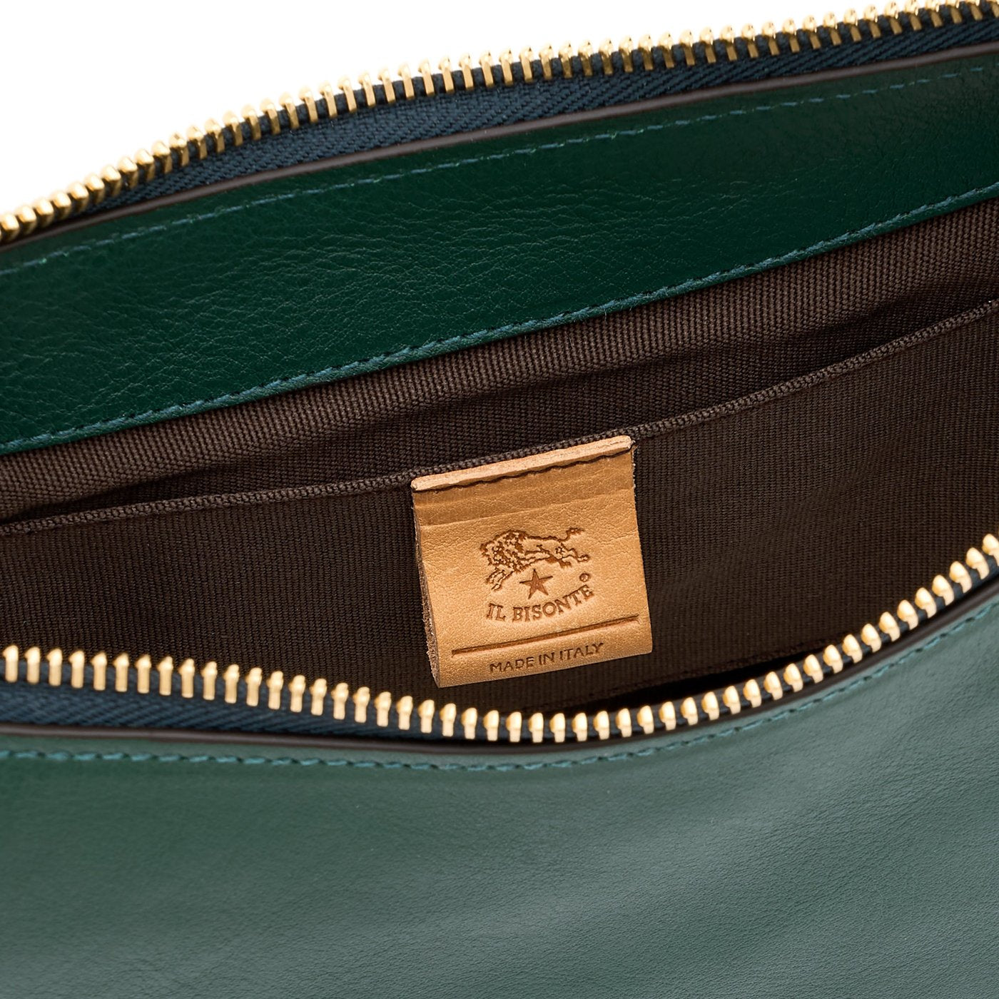 Il Bisonte Oliveta Hobo Handtasche Grün Baumwollfutter