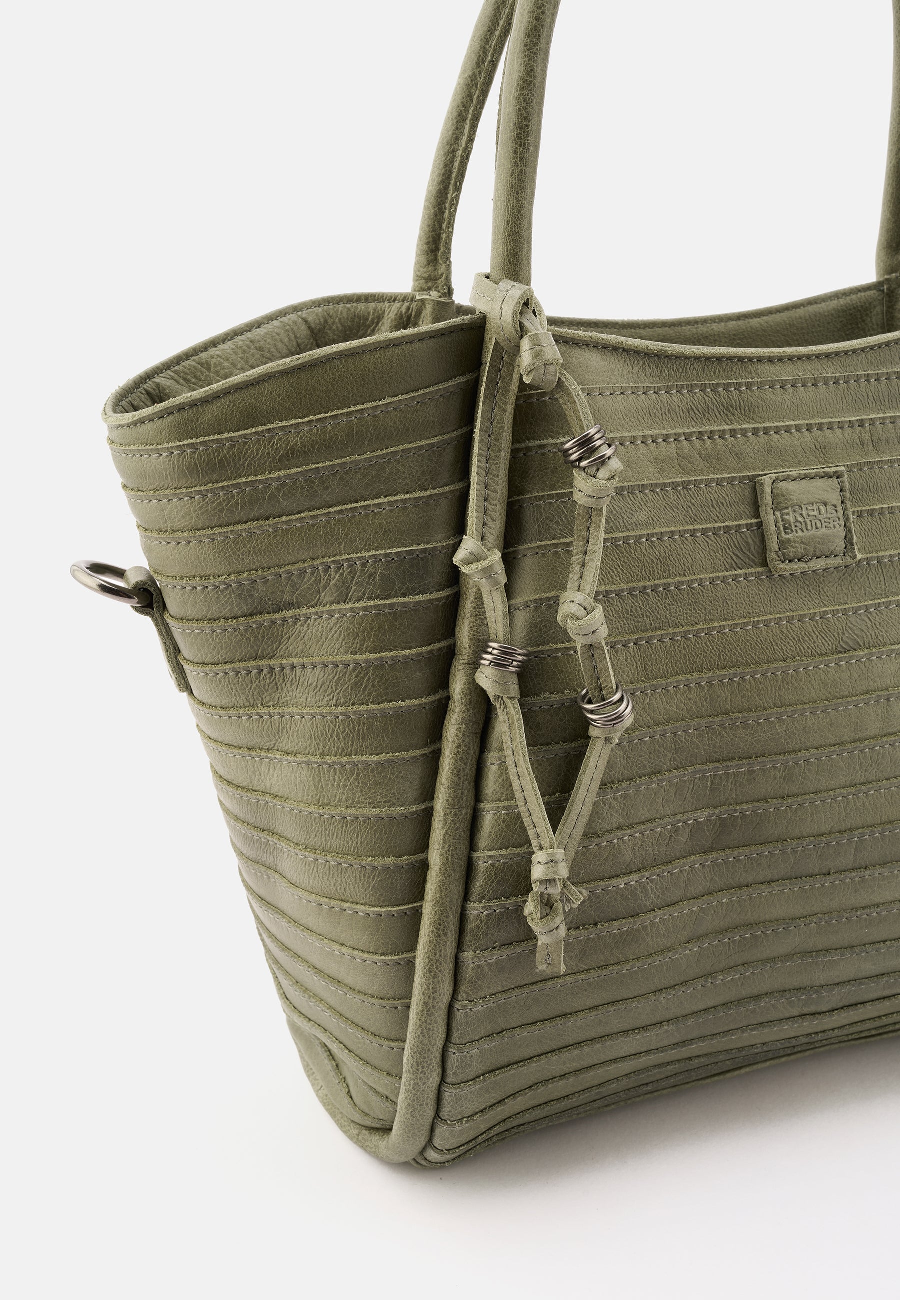 FREDsBRUDER All In Layer Shopper Tasche schwarz Rindsleder