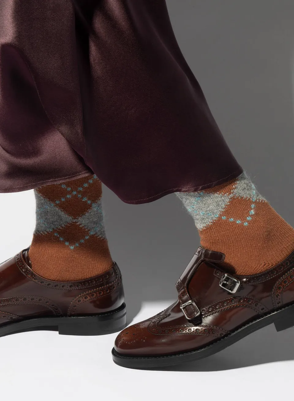 Maria la Rosa Britain Socks Socken Tabak Merino