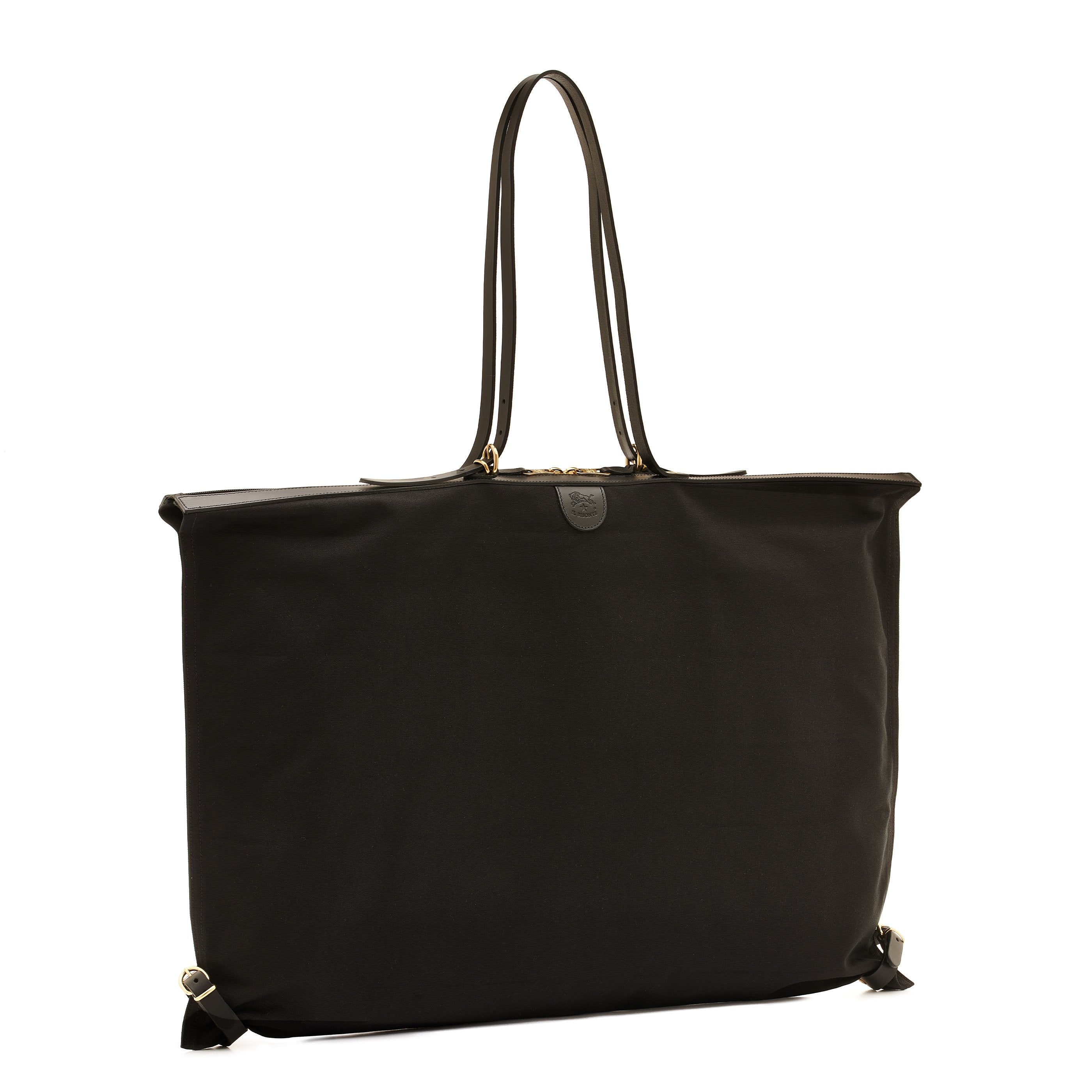Il Bisonte Caramella Schultertasche Schwarz Vollleder-Trim