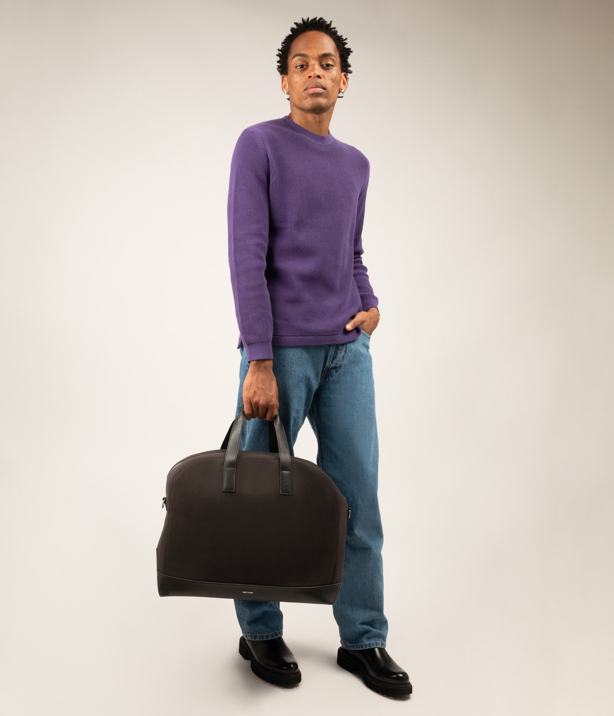 Matt & Nat Calvi Canvas Weekender Schwarz vegan