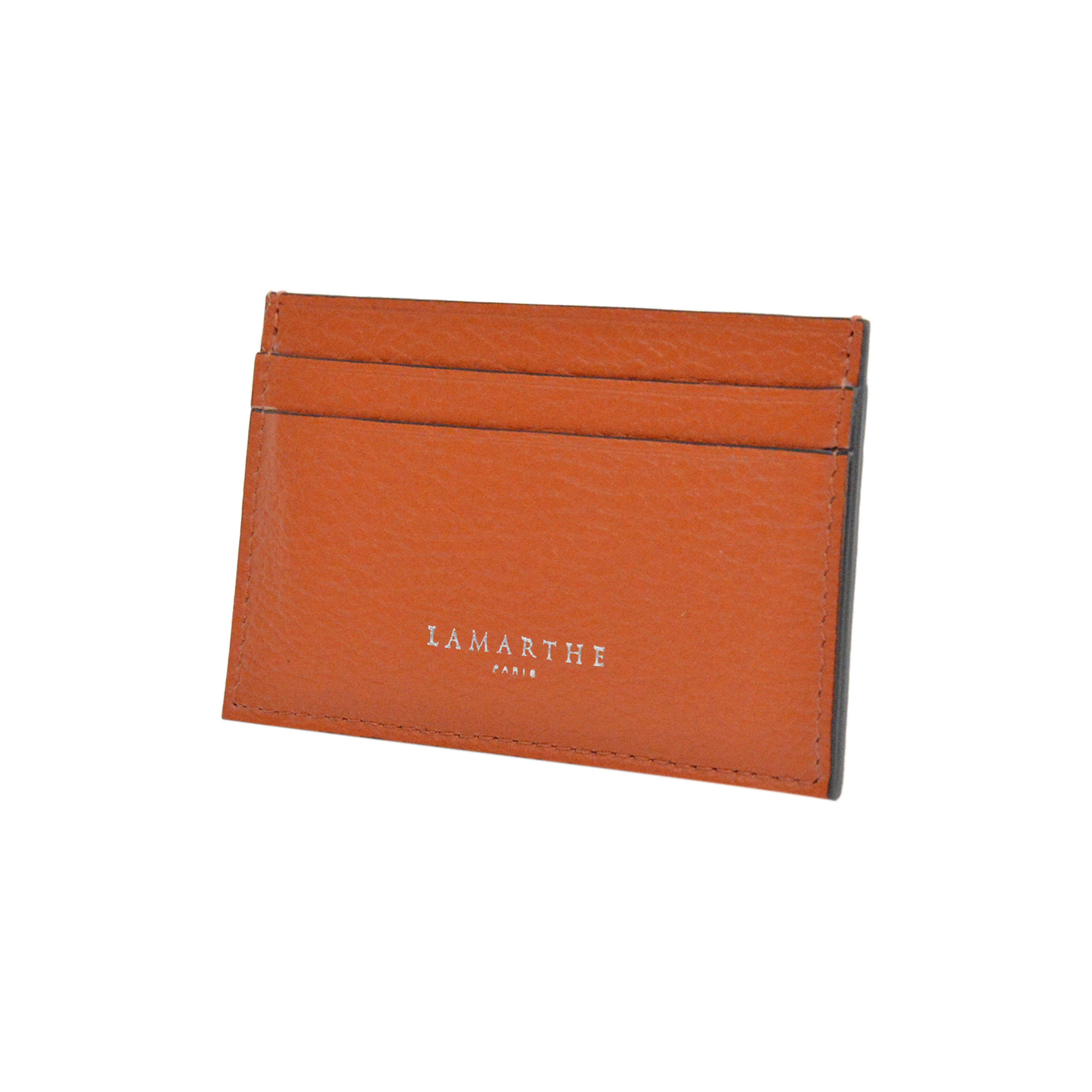 Lamarthe Saphir Kartenetui Orange Rindsleder
