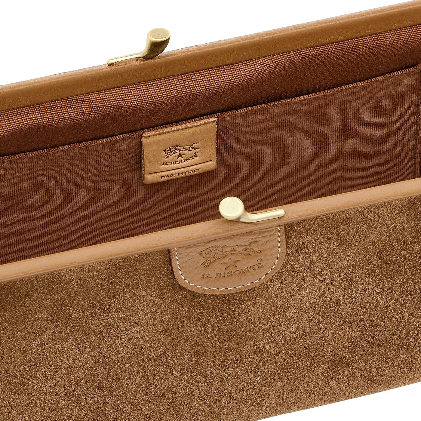 Il Bisonte Pochette Clutch Suede gianduia