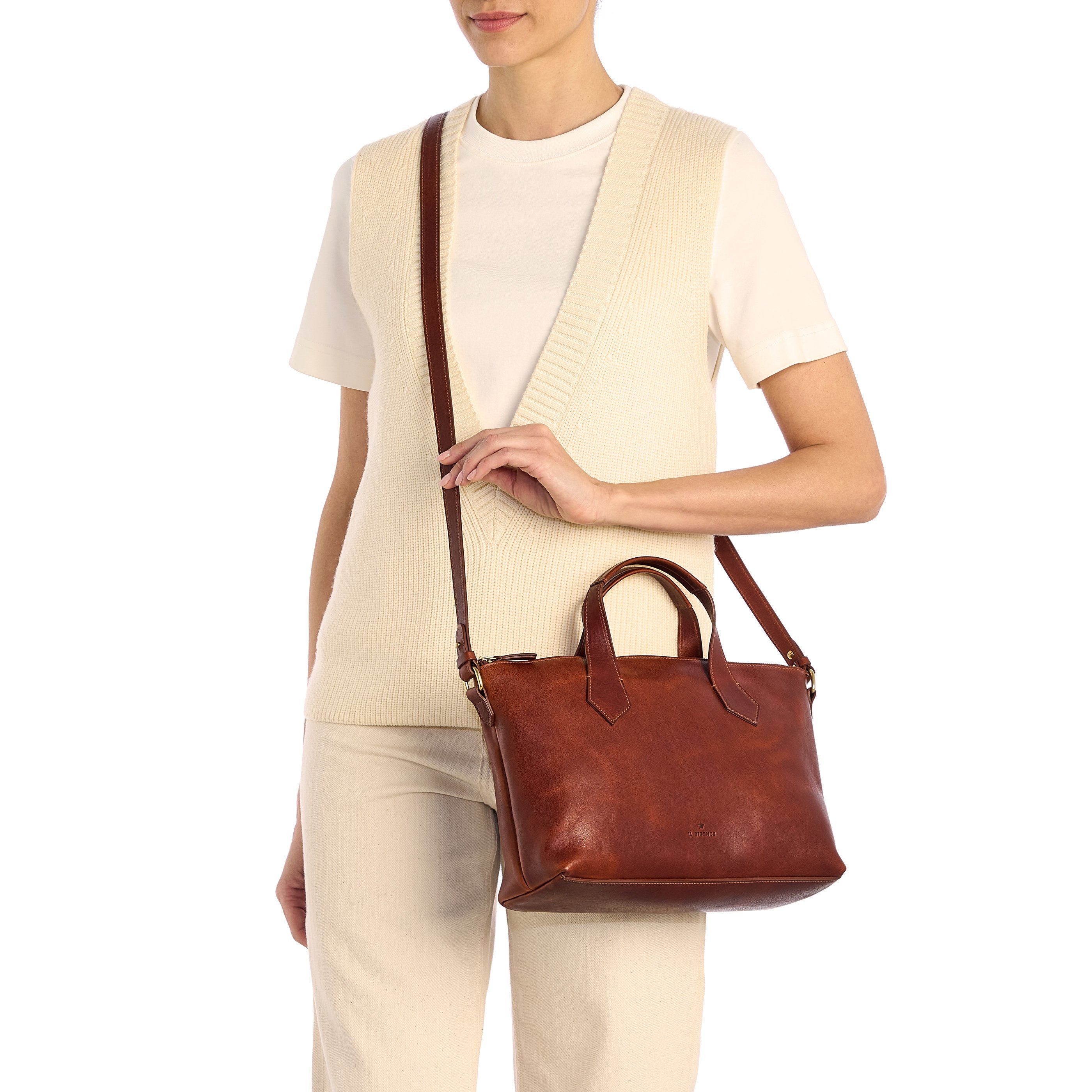 Il Bisonte Le Laudi Handtasche Sepia Vollleder