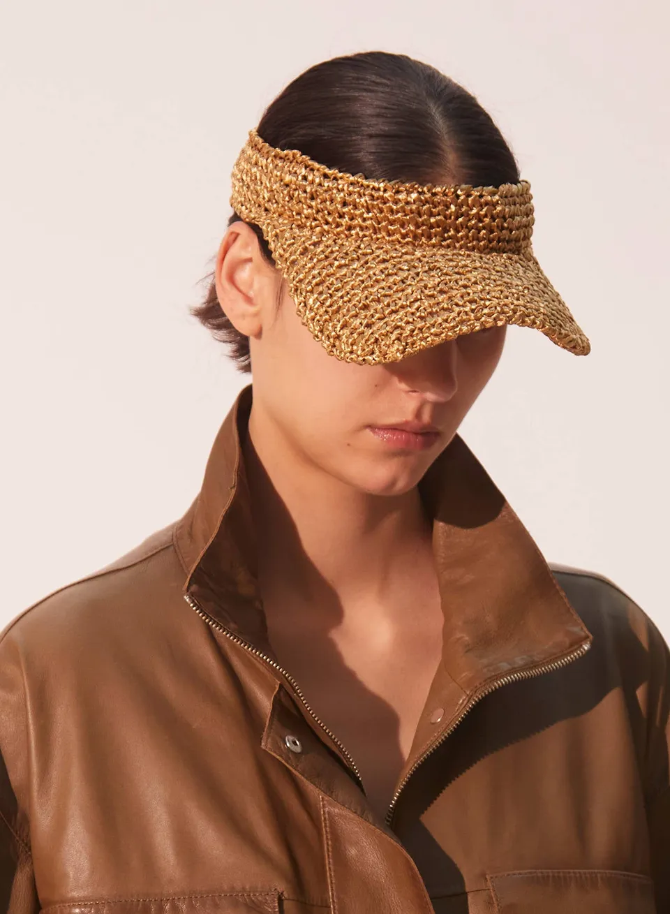 Maria la Rosa Visor Vogue Visier Gold Raffia