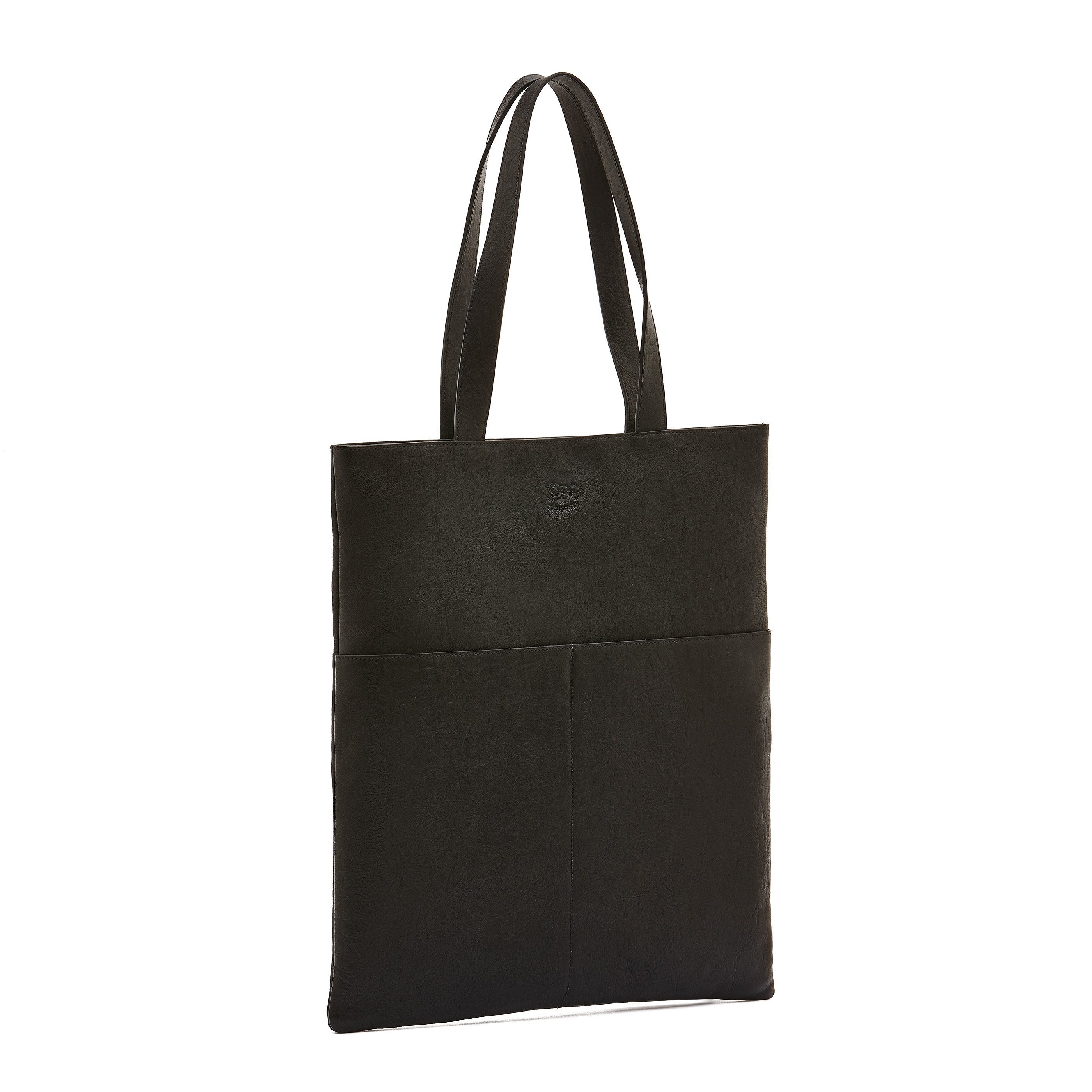 Il Bisonte Oriuolo Shopper Schwarz Vollleder