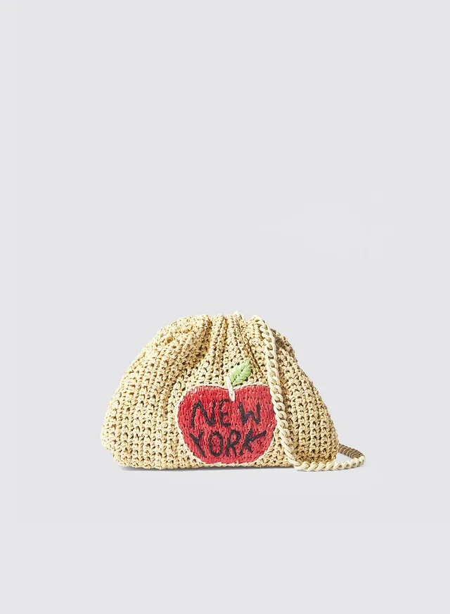 Maria la Rosa NY Mini Bag Crochet Clutch Natural Apfel