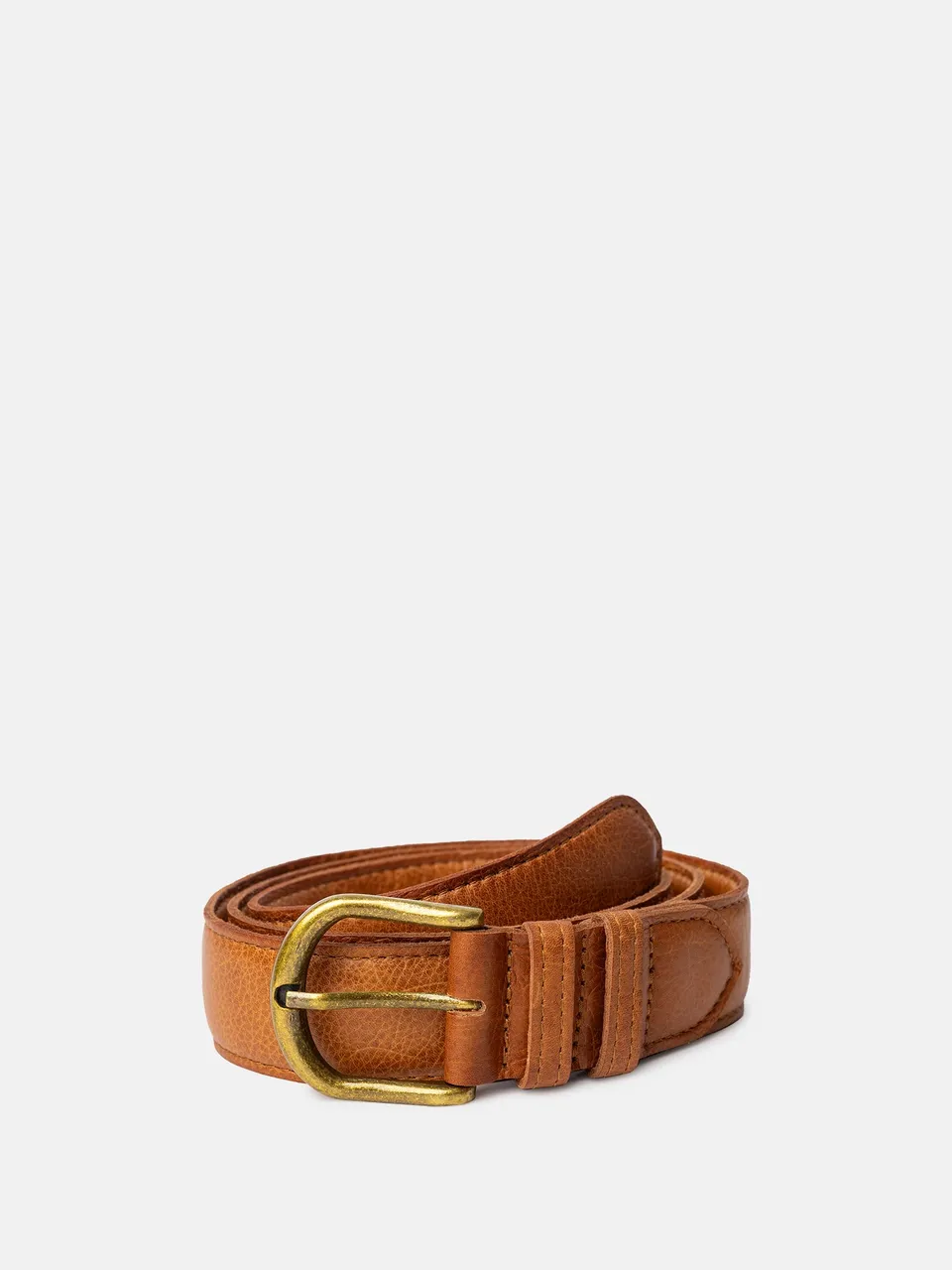 RE:DESIGNED Hyas Wide Gürtel Burned Tan Vollleder 3,5 cm