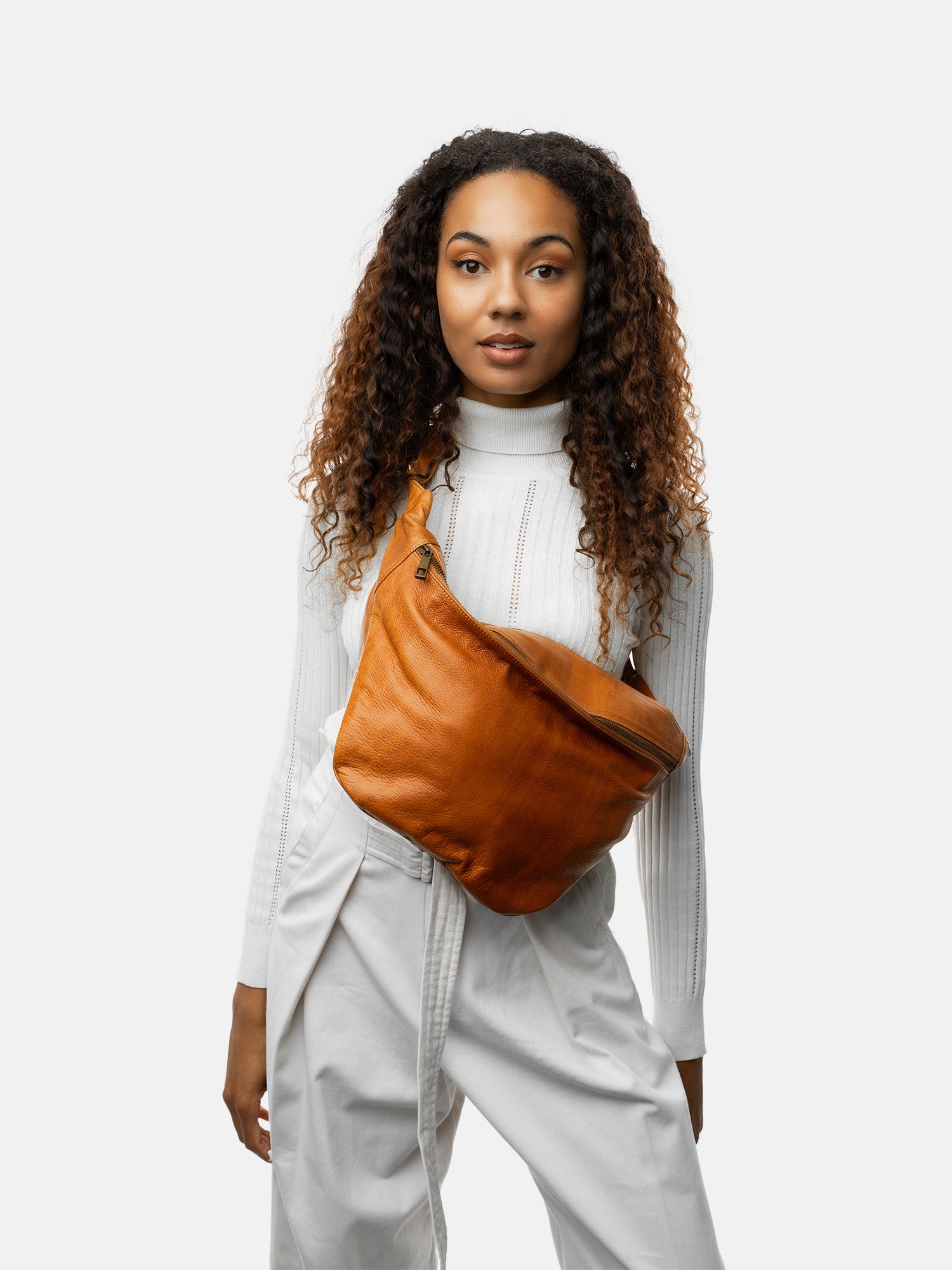 RE:DESIGNED Merla Urban Bauchtasche Burned Tan Vollleder