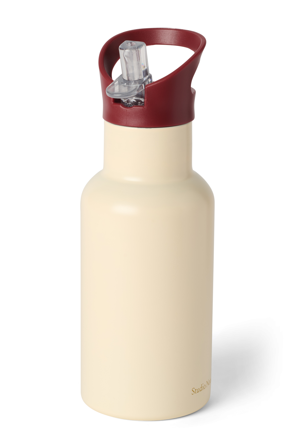 Studio Noos Edelstahl Trinkflasche 350 ml Cream Strohhalm