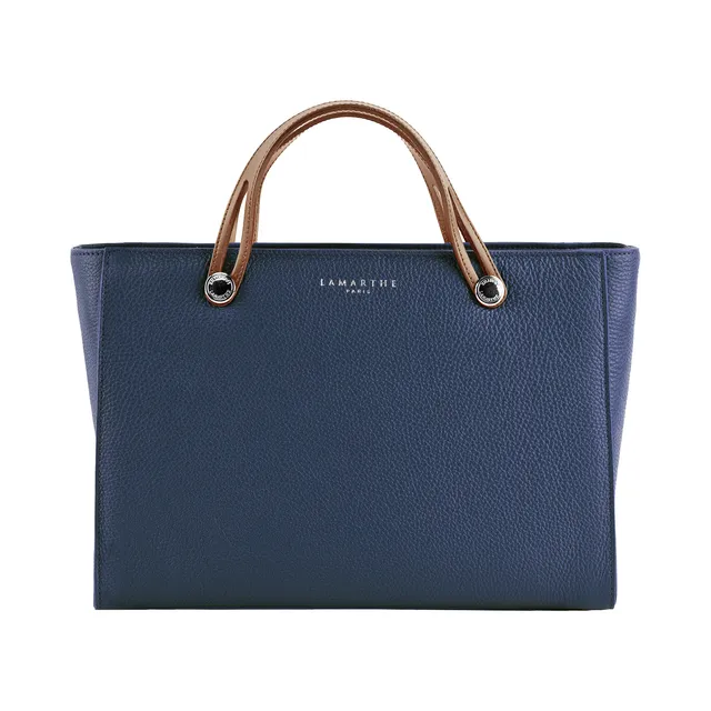 Lamarthe Fidèle Handtasche Marineblau Vollleder