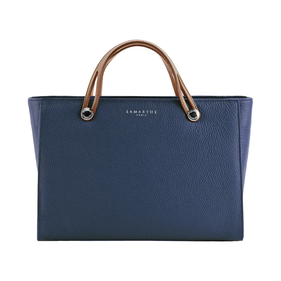 Lamarthe Fidèle Handtasche Marineblau Vollleder