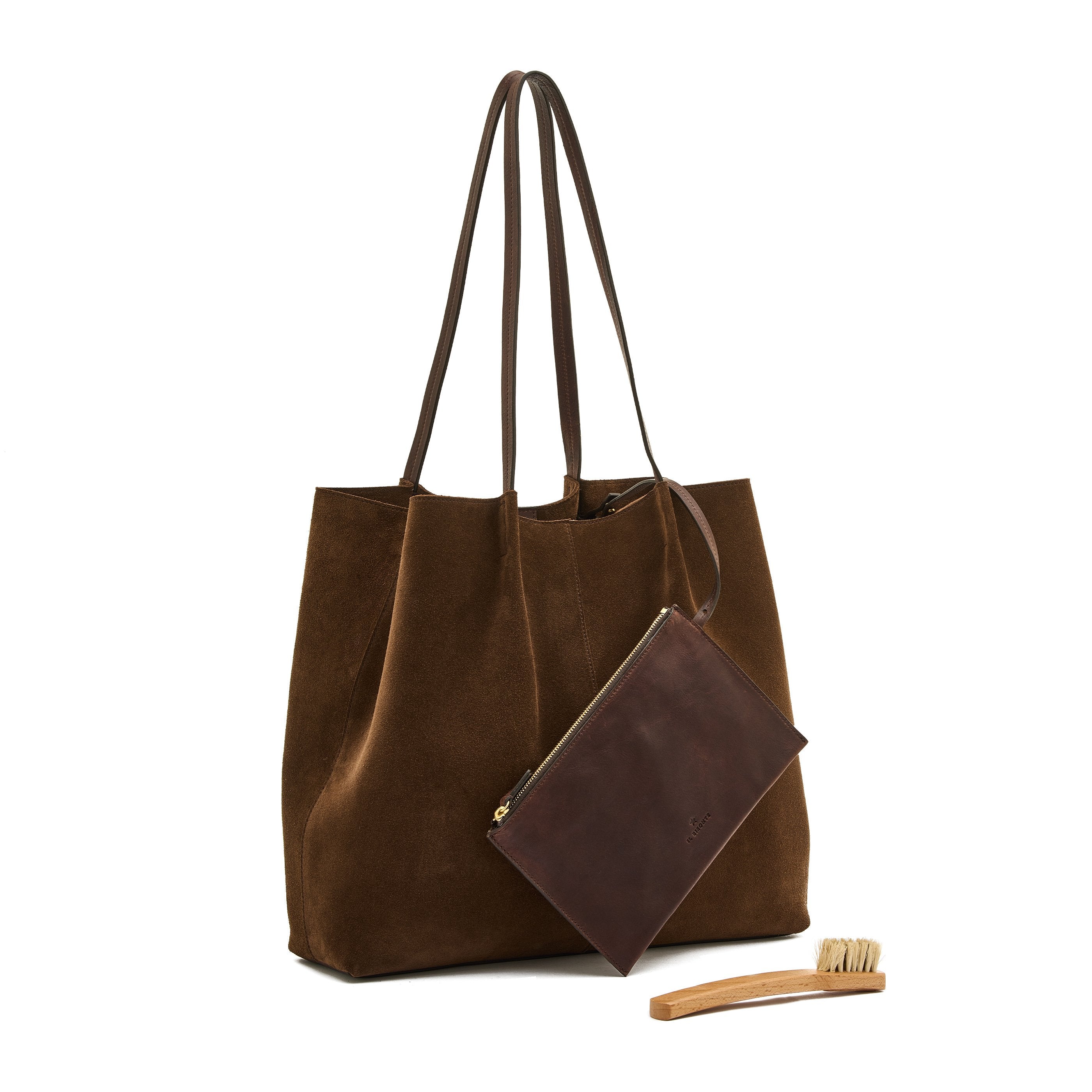 Il Bisonte Nina Shopping Tasche Testa di Moro Suede