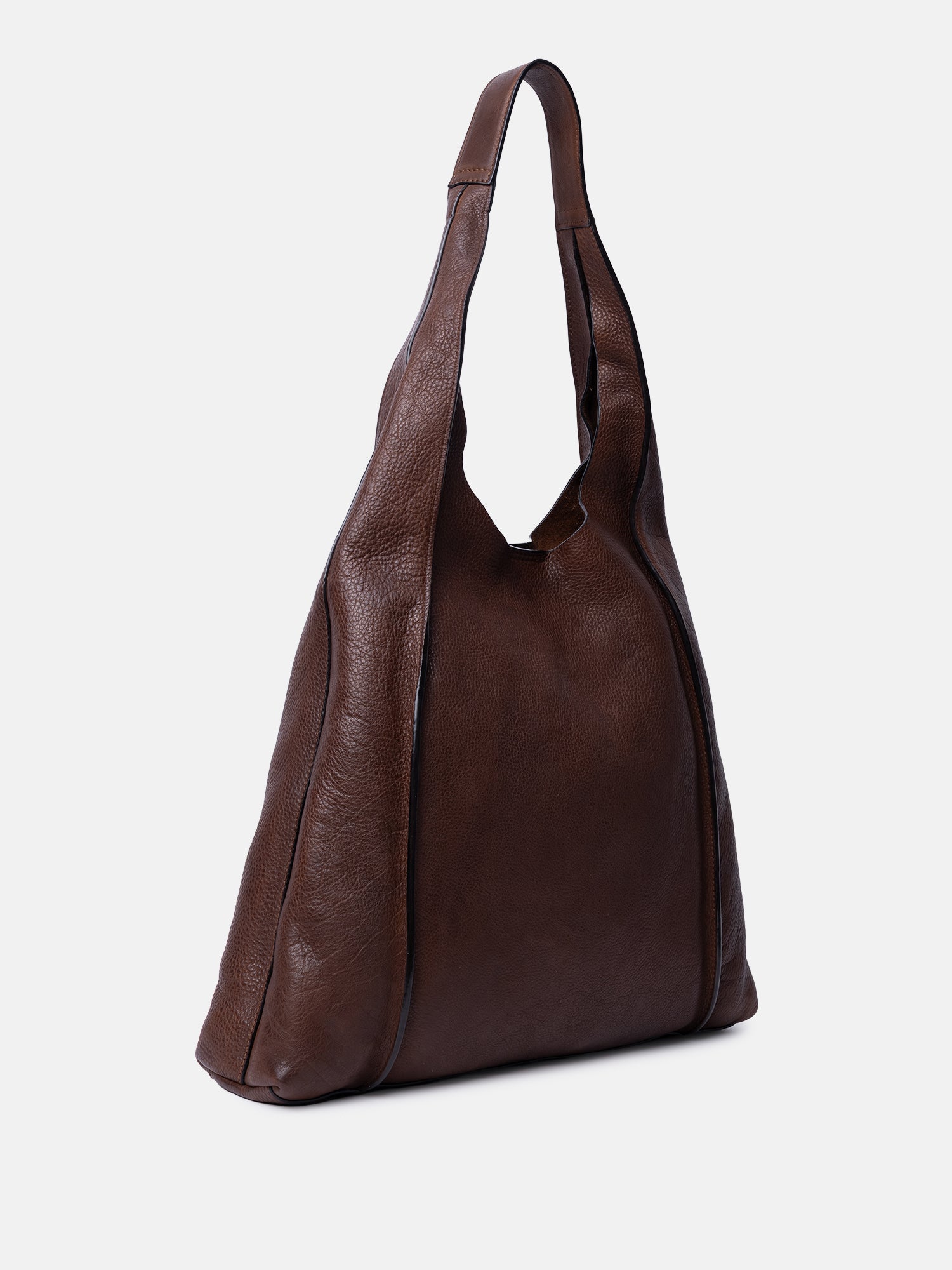 RE:DESIGNED Siv Big Schultertasche Brown Vollleder
